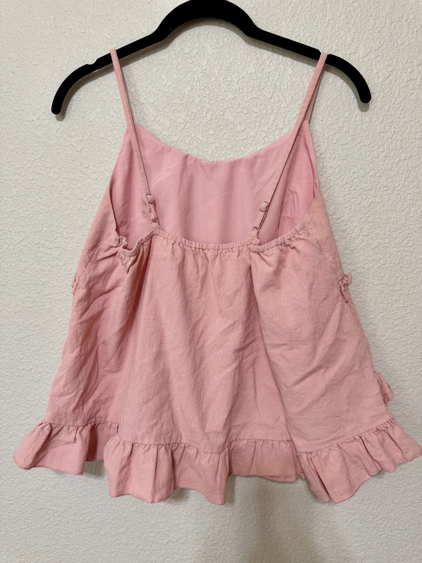 Pink Ruffle Cami Top Size M 5