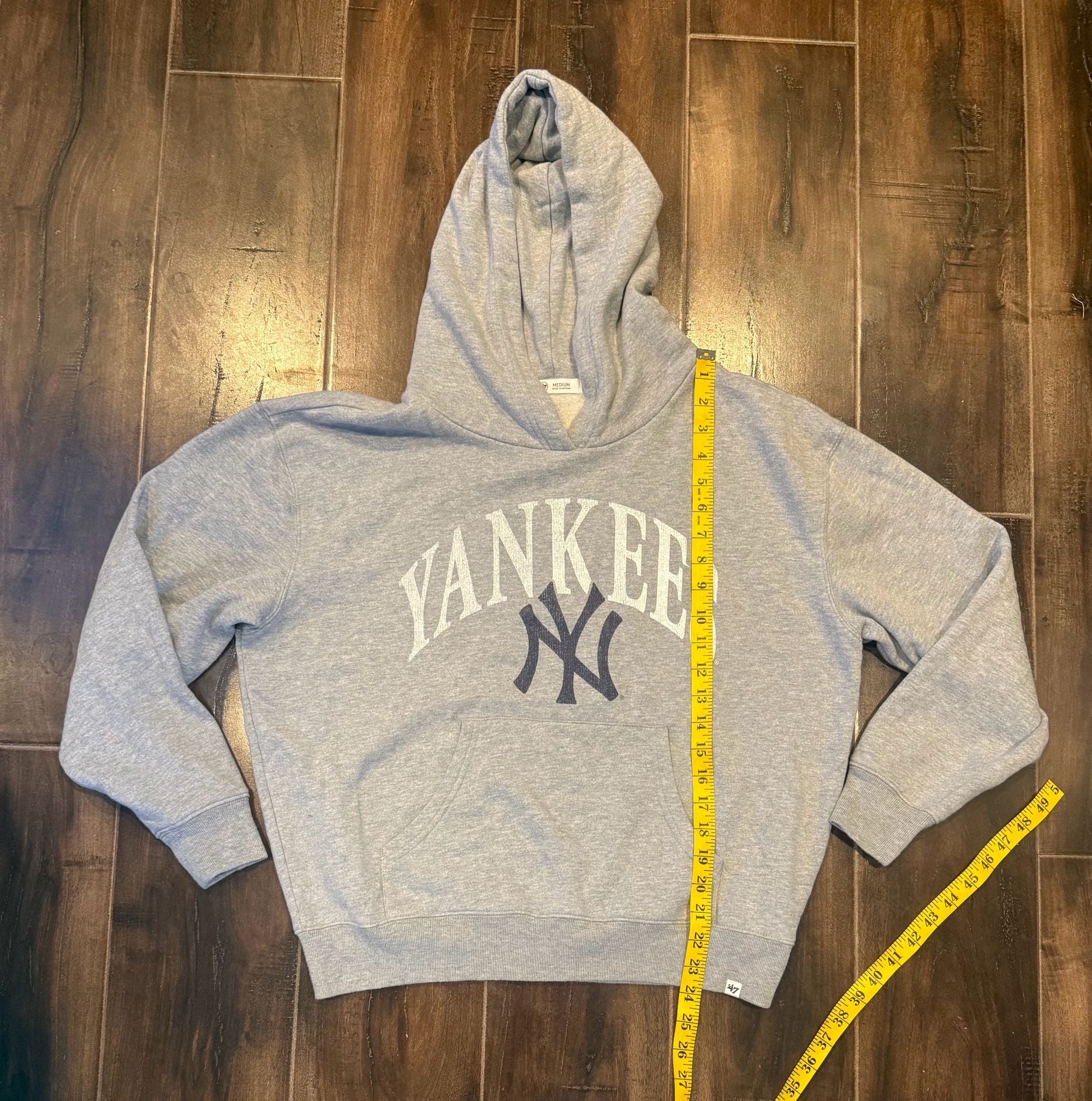 '47 Brand New York Yankees Hoodie Size Medium Grey 7