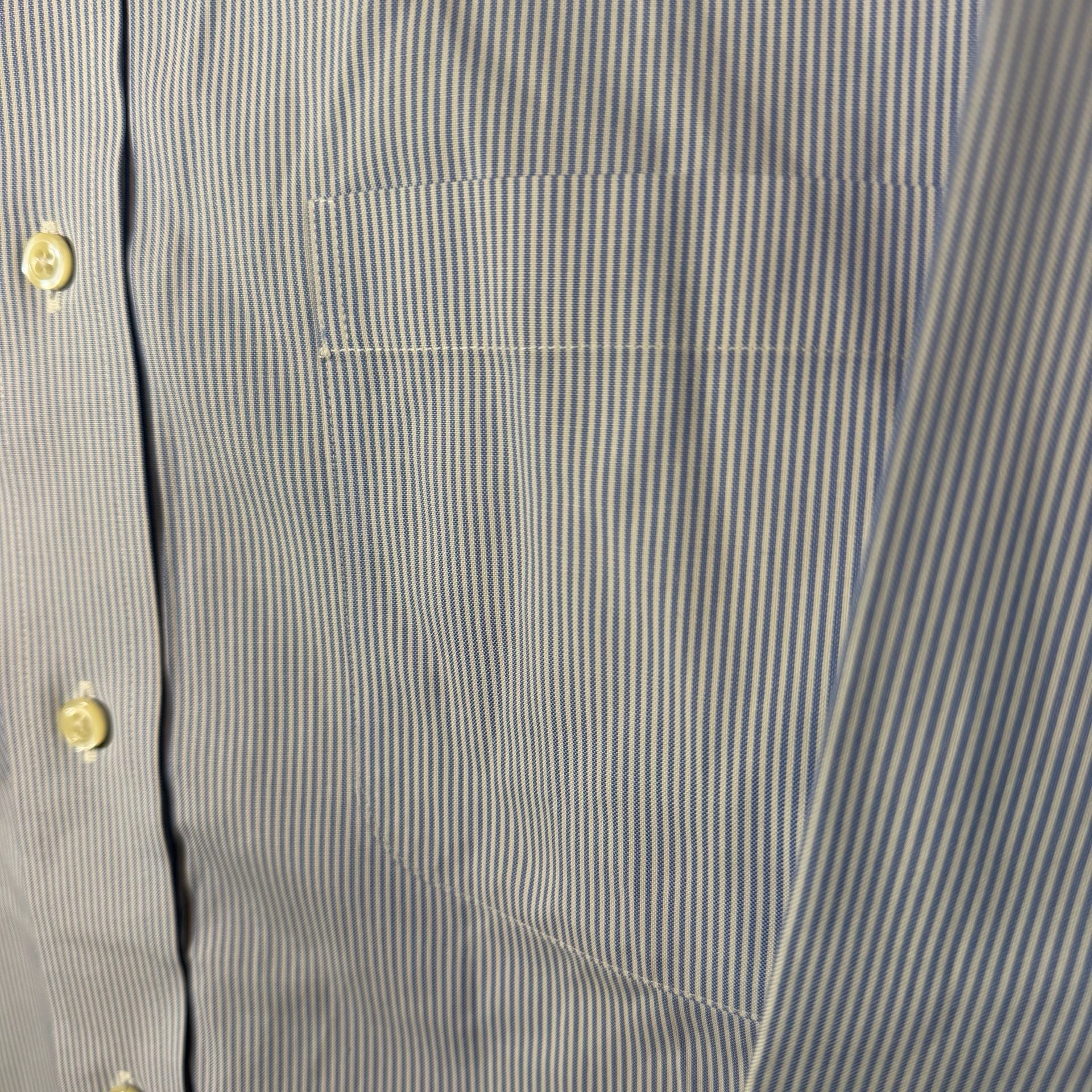 Brooks Brothers Dress Shirt Size 16.5-4/5 Blue White Striped Non-Iron 4