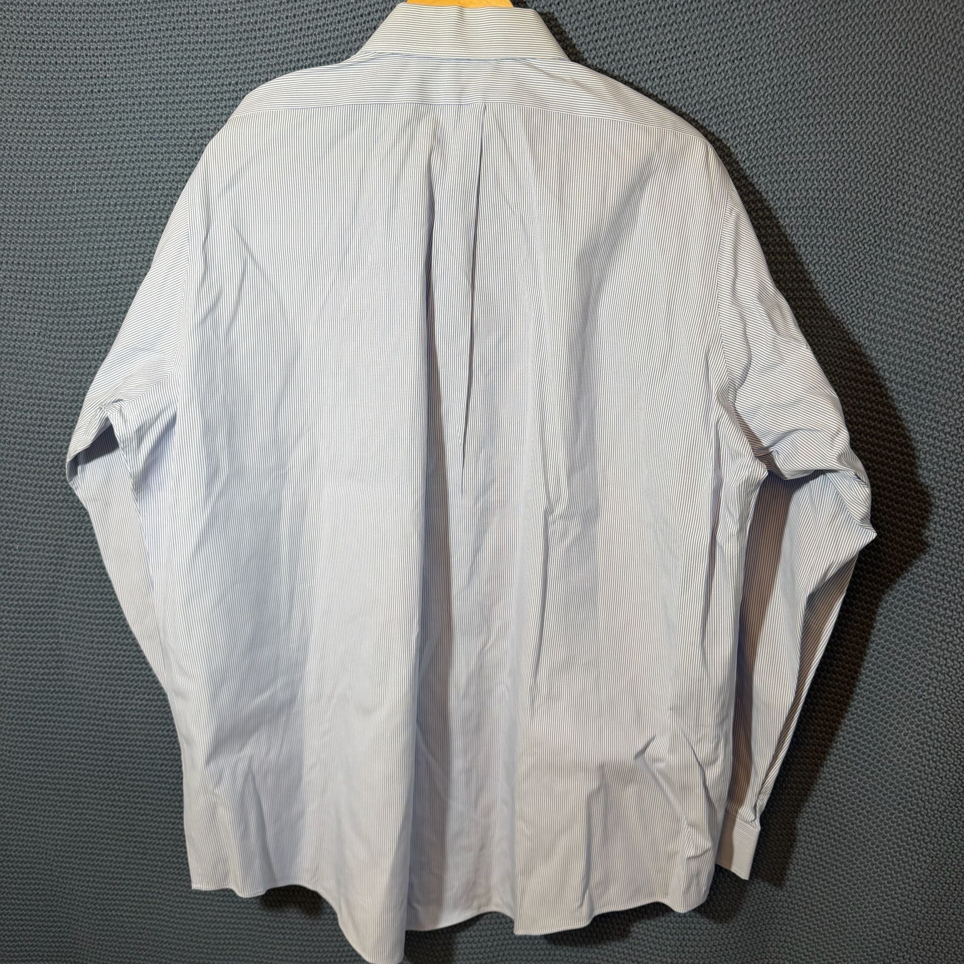 Brooks Brothers Dress Shirt Size 16.5-4/5 Blue White Striped Non-Iron 7