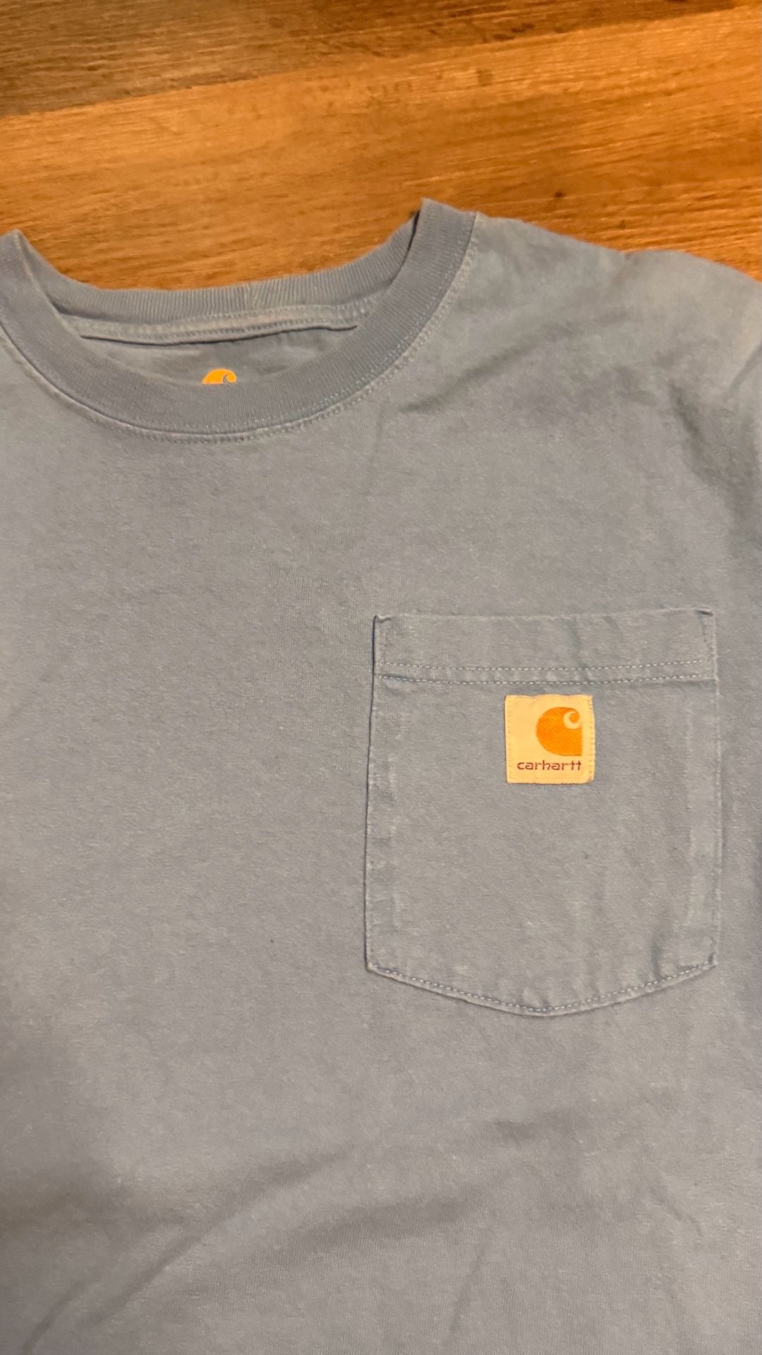 Carhartt Long Sleeve Pocket T-Shirt Size S Blue Original Fit 4