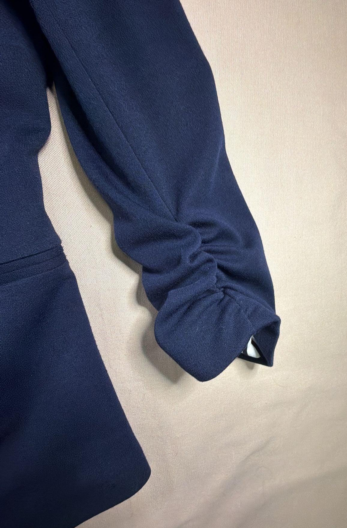 41 Hawthorn Blazer Size M Navy Blue Ruched 3/4 Sleeve Knit 6
