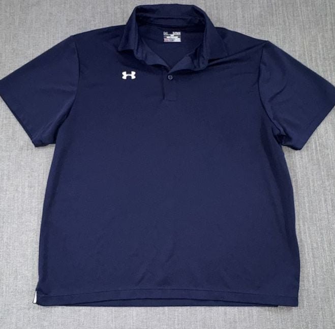 Under Armour HeatGear Polo Size XL Navy Blue Athletic Shirt 2