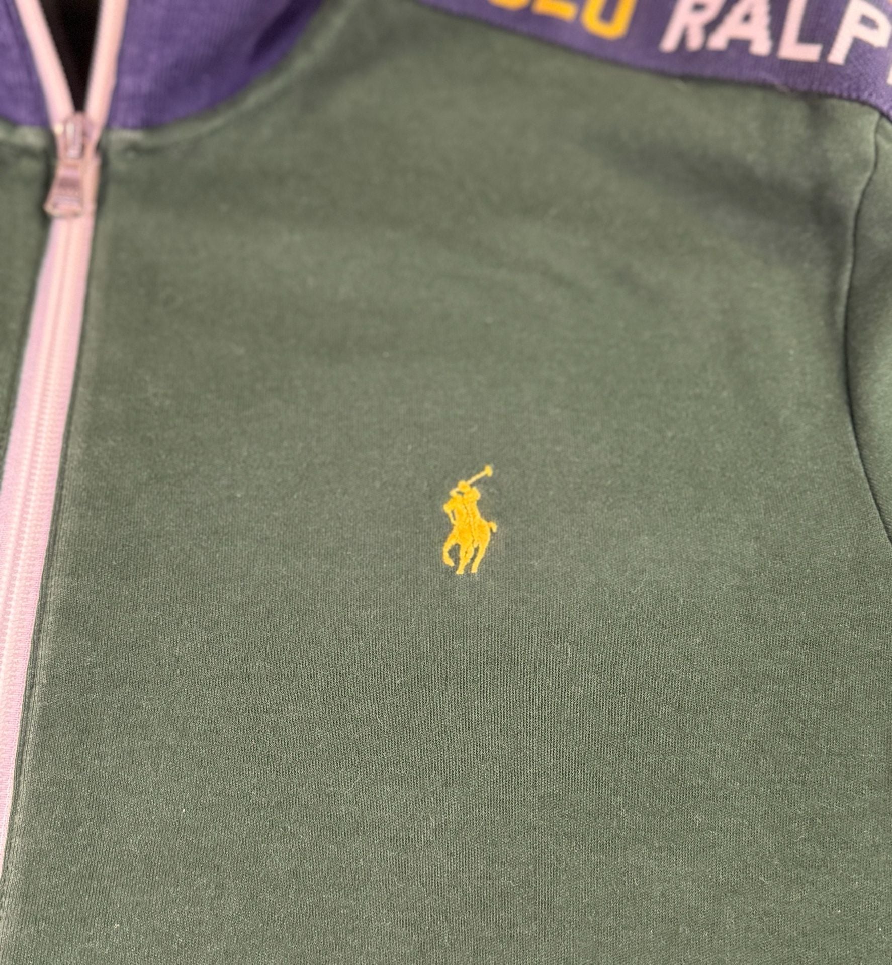 Polo Ralph Lauren Full Zip Track Jacket Size M Green Logo Tape 4