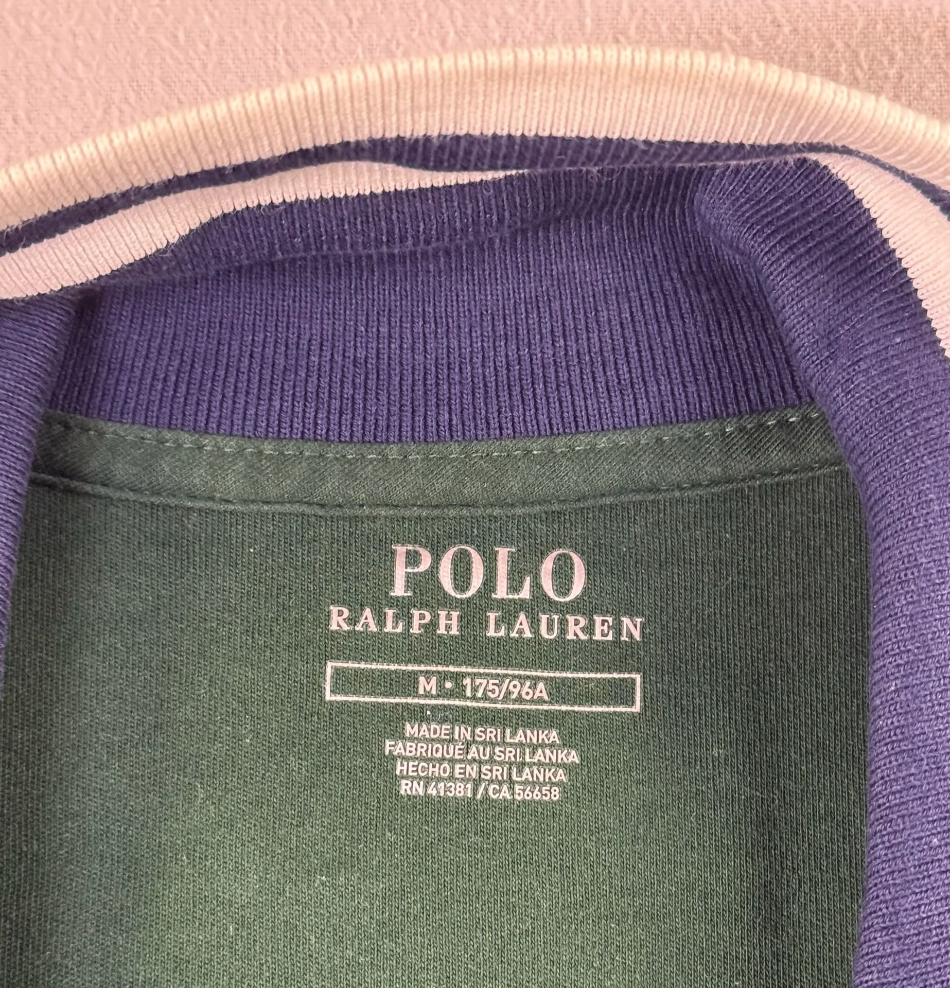Polo Ralph Lauren Full Zip Track Jacket Size M Green Logo Tape 8