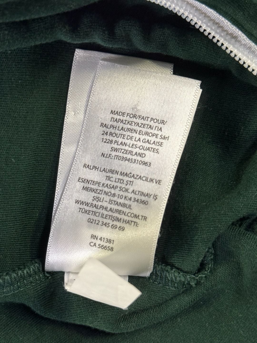 Polo Ralph Lauren Full Zip Track Jacket Size M Green Logo Tape 12