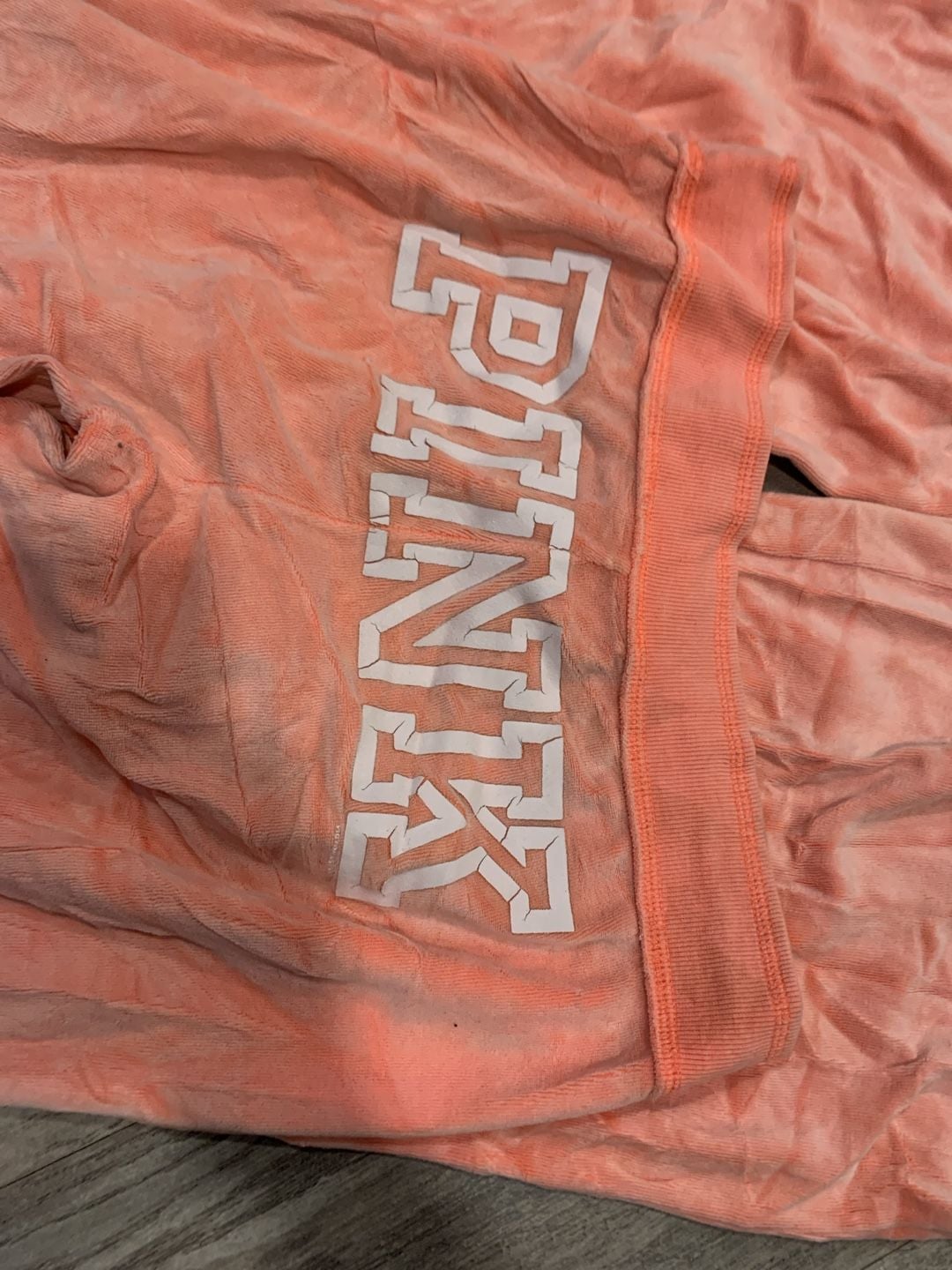 Y2k Victoria's Secret Pink Velour Sweatpants Size S Orange Tie Dye Flare 7