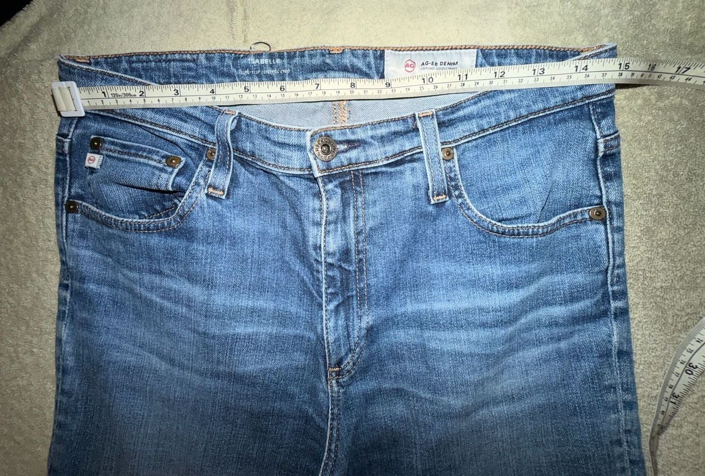 AG Adriano Goldschmied Isabelle Jeans Size 30R Straight Crop 6