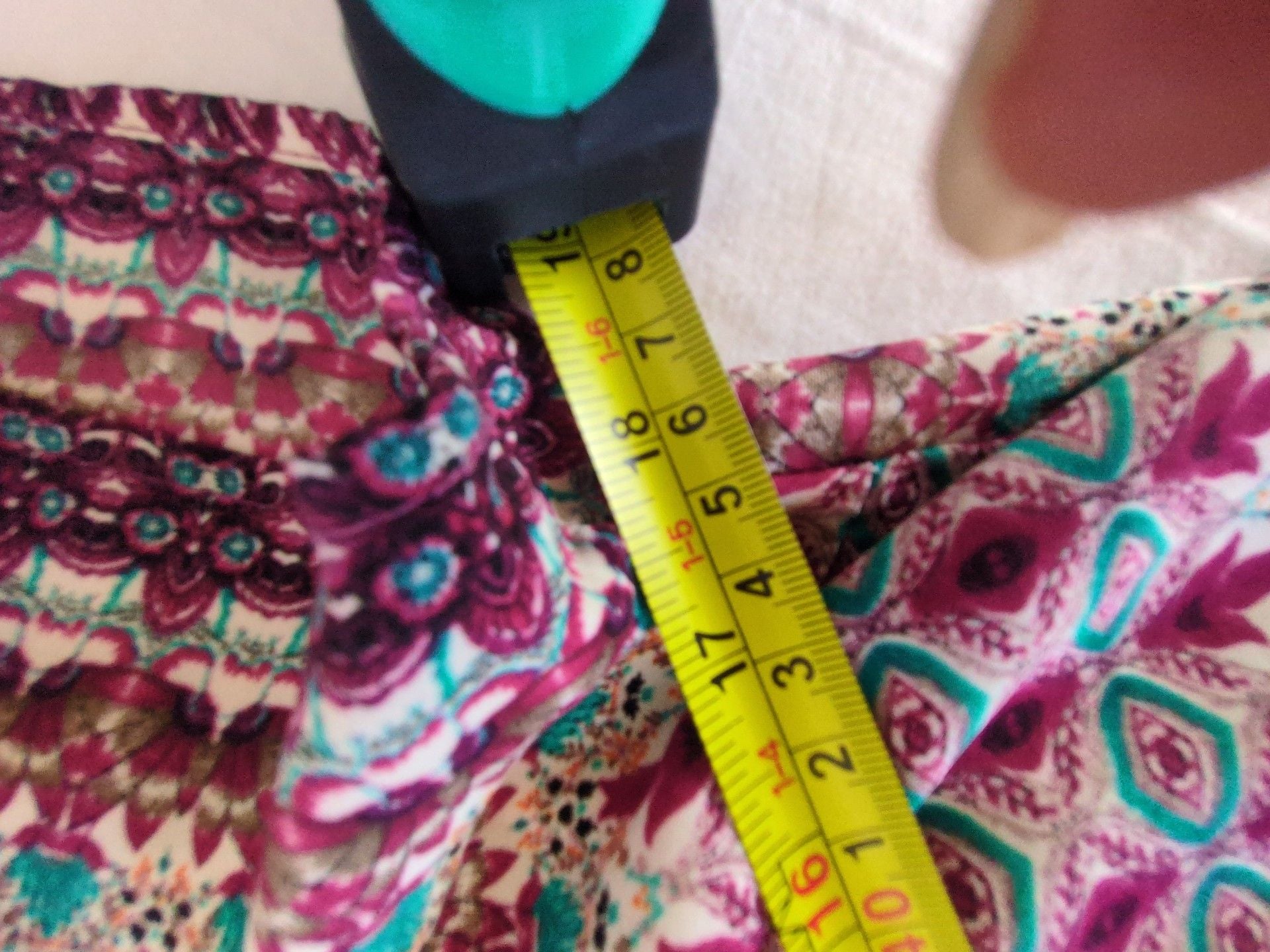Renee Short Sleeve Blouse Size M Multicolor Boho Print 8