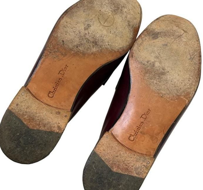 Christian Dior Tassel Loafers Size 12 D Burgundy Leather Dress Shoes 9
