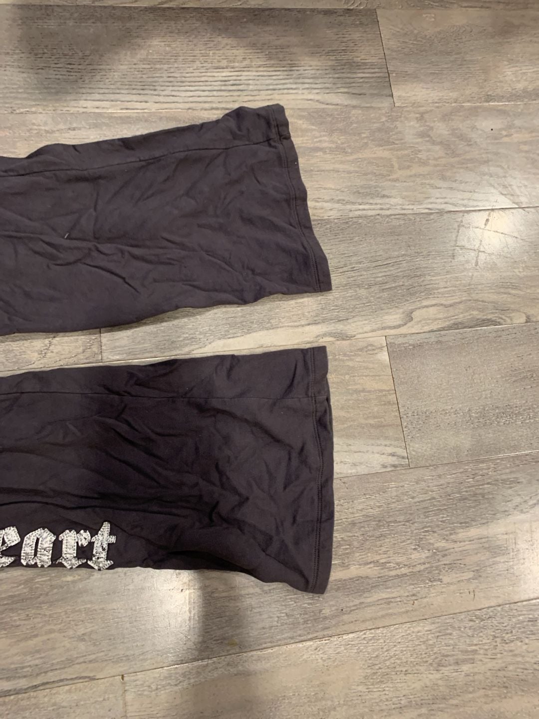 Twisted Heart Sweatpants Size M Grey Rhinestone Y2K 5