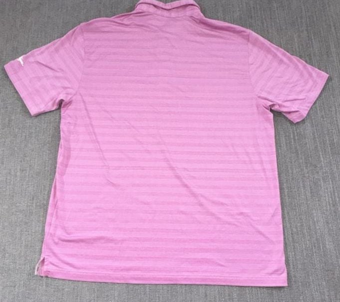 Walter Hagen Striped Polo Shirt Size L Pink Golf Short Sleeve 5