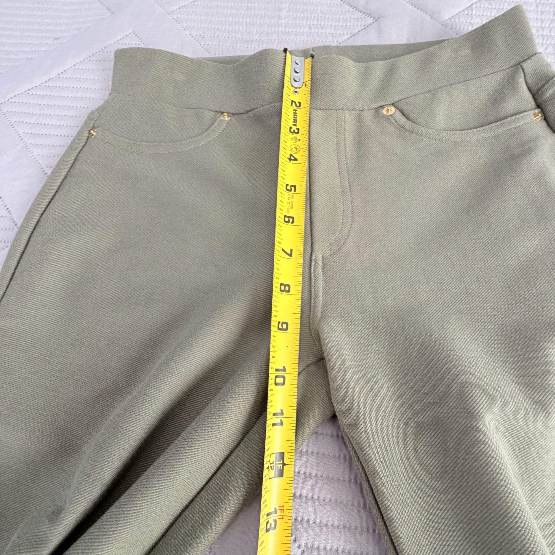 Women With Control Stretch Pull-On Ankle Pants Green M 5