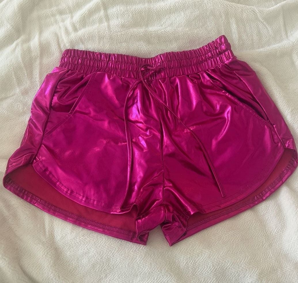 Metallic Shorts Pink 80’s Vibe 2
