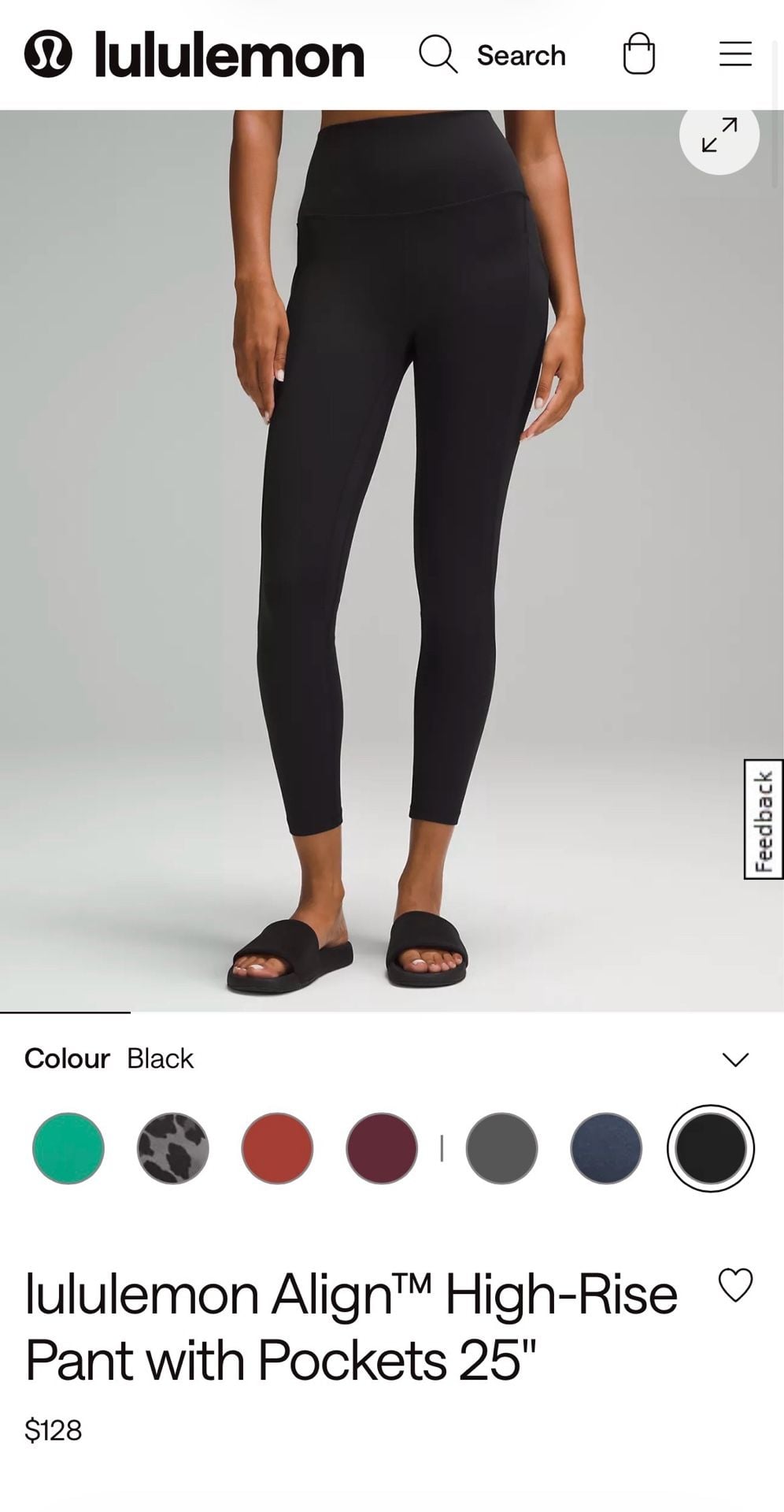 lululemon Align High-Rise Pant with Pockets 25 Black 2