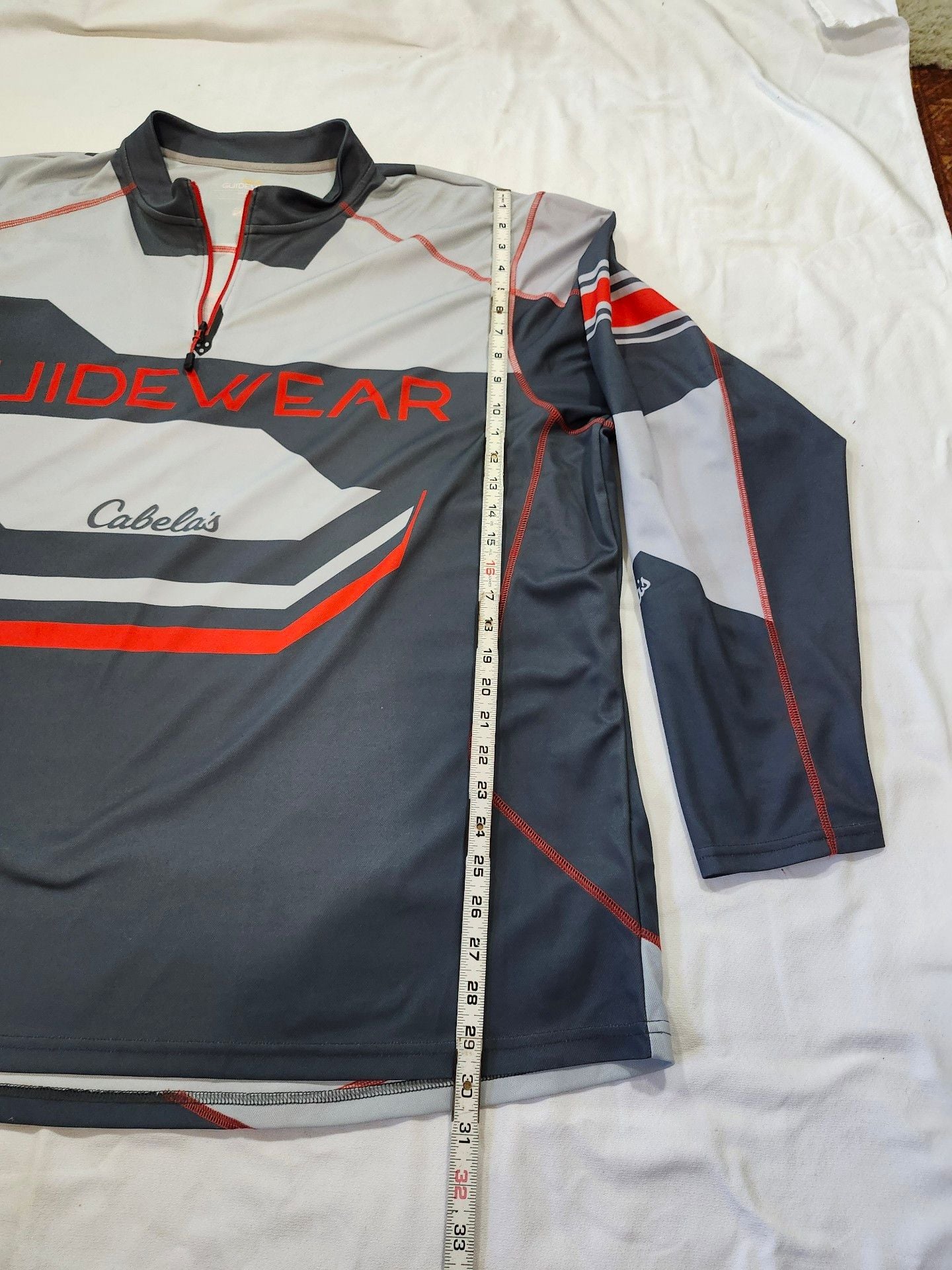 Cabela's Guidewear Long Sleeve 1/4 Zip Shirt XXL Gray Red 5