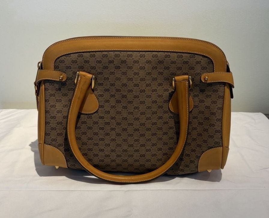 Gucci Micro GG Supreme Handbag Brown Tan Leather 3