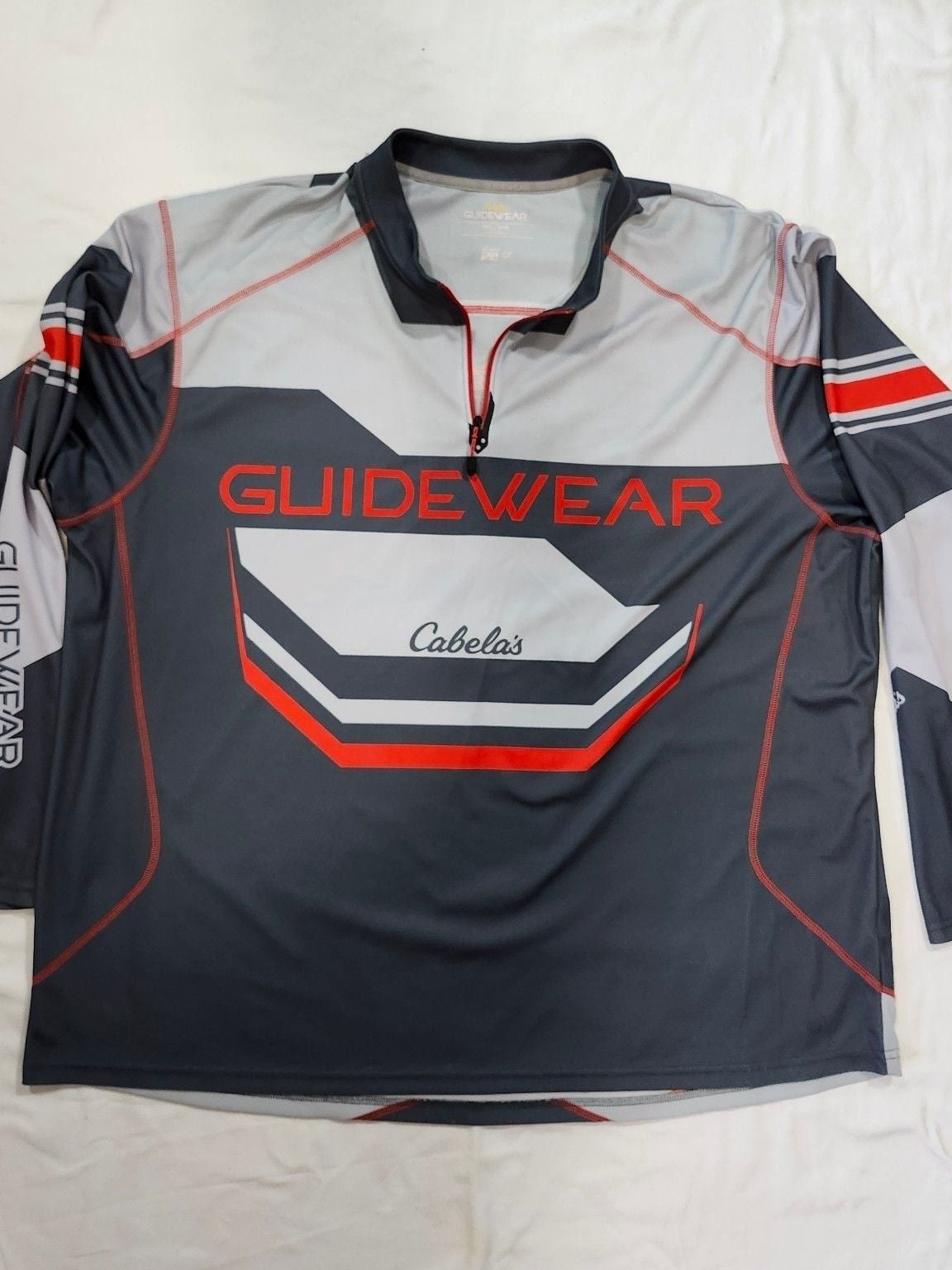 Cabela's Guidewear Long Sleeve 1/4 Zip Shirt XXL Gray Red 2