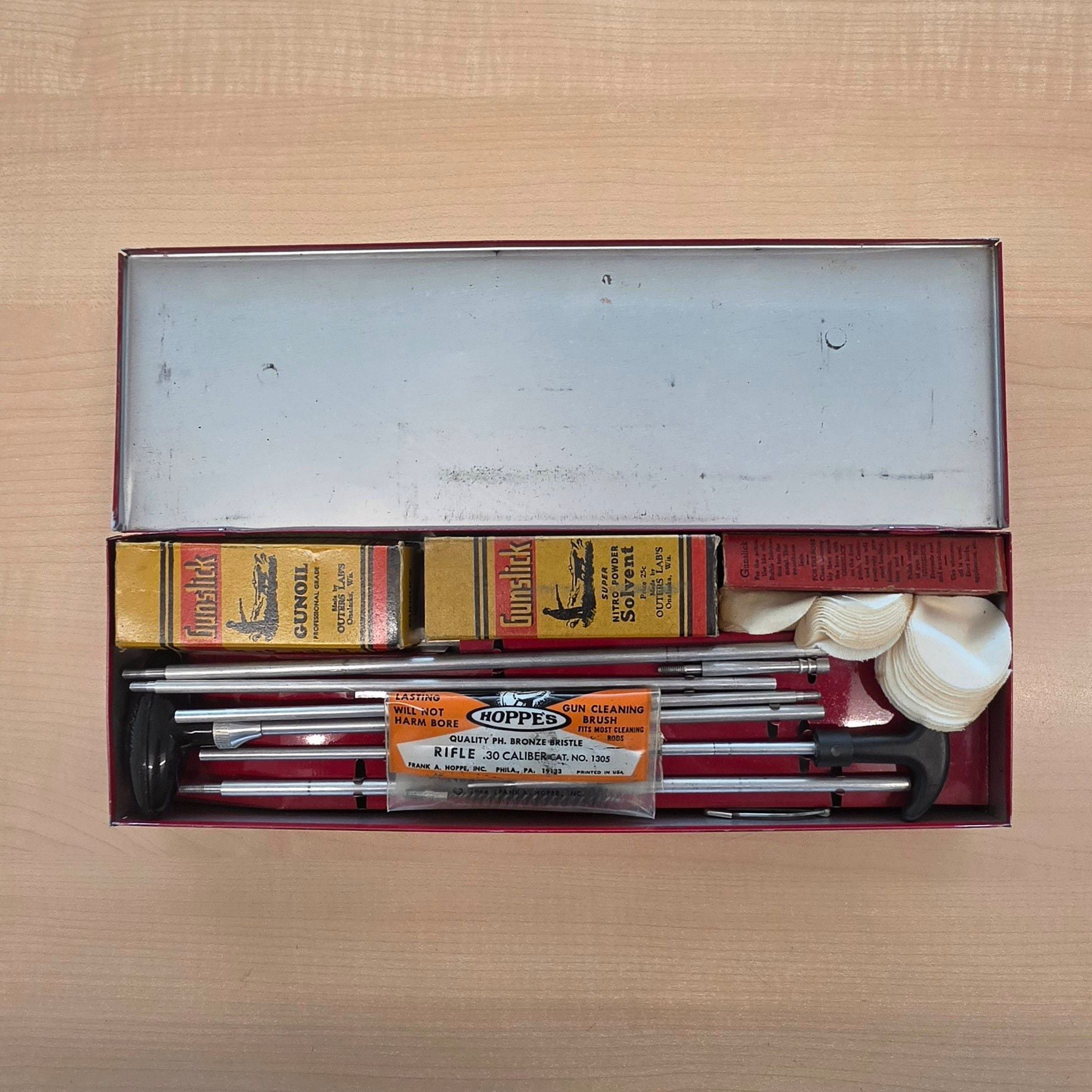 Gunslick Rifle Cleaning Kit No. 477 Vintage Red Metal Box 2