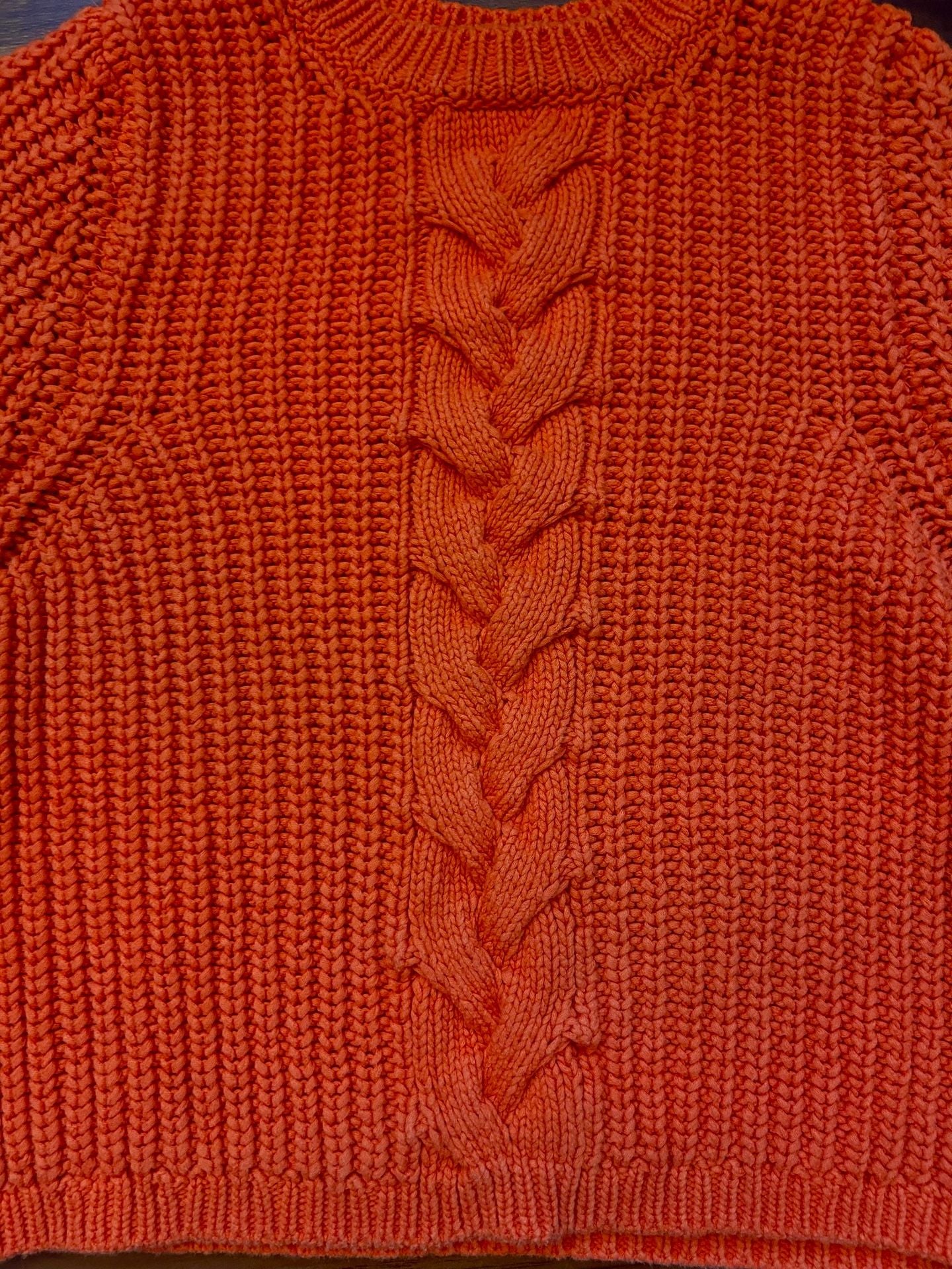 Sézane Jazz Cable Knit Jumper Orange Balloon Sleeve Chunky Knit NWOT 6