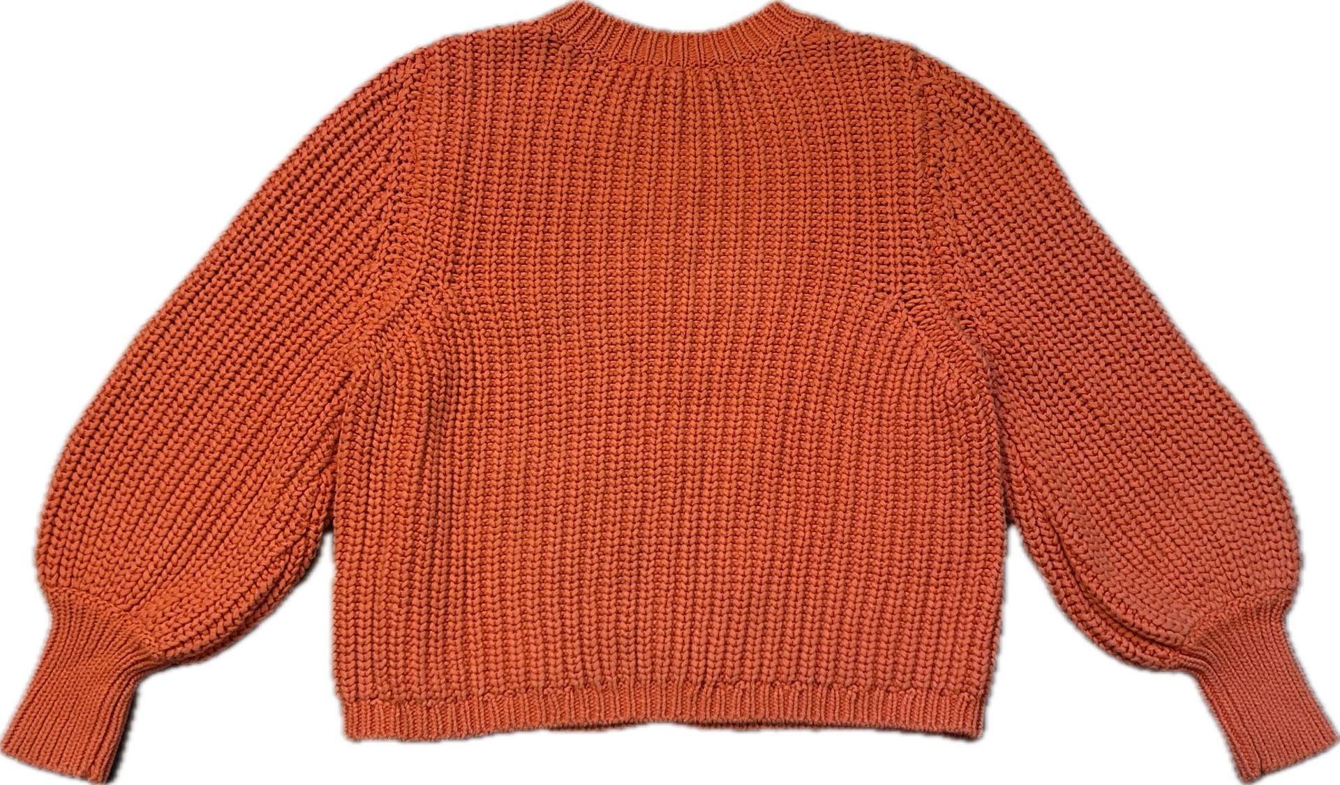 Sézane Jazz Cable Knit Jumper Orange Balloon Sleeve Chunky Knit NWOT 11