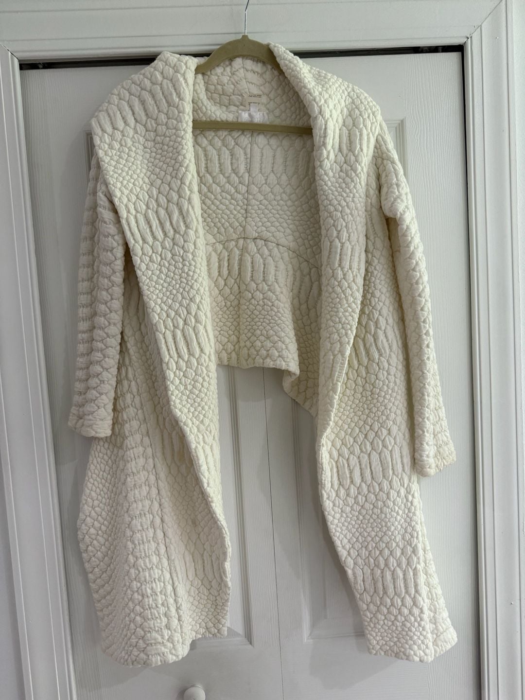 Alexis Quilted Cardigan Size M White 4