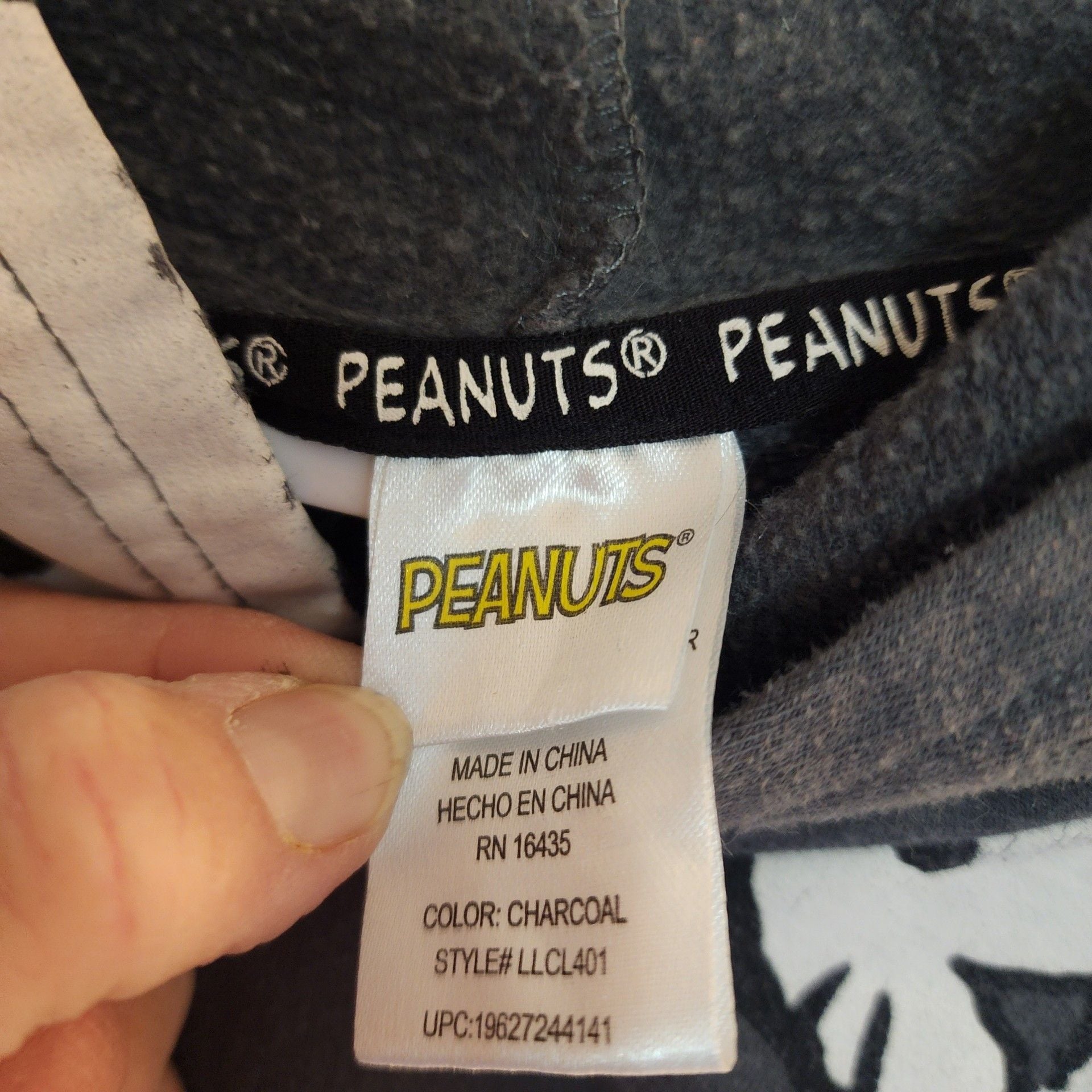 Peanuts Snoopy All Over Print Hoodie Size 5T Charcoal 4
