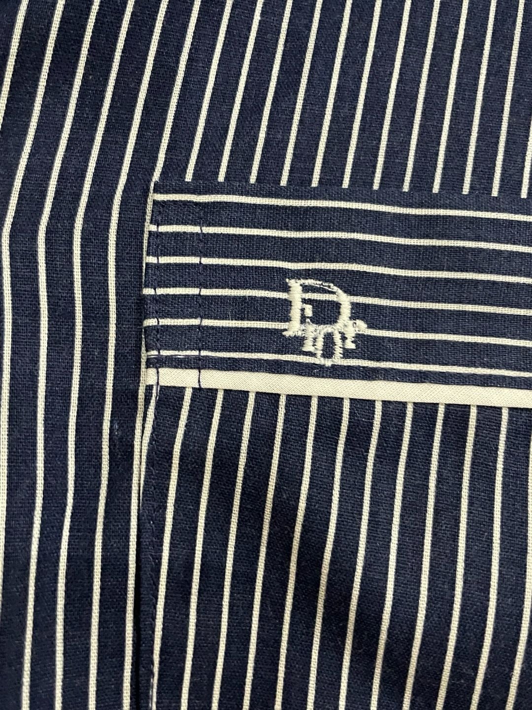 Christian Dior Monsieur Pajama Set Size Medium Blue White Pinstripe 3
