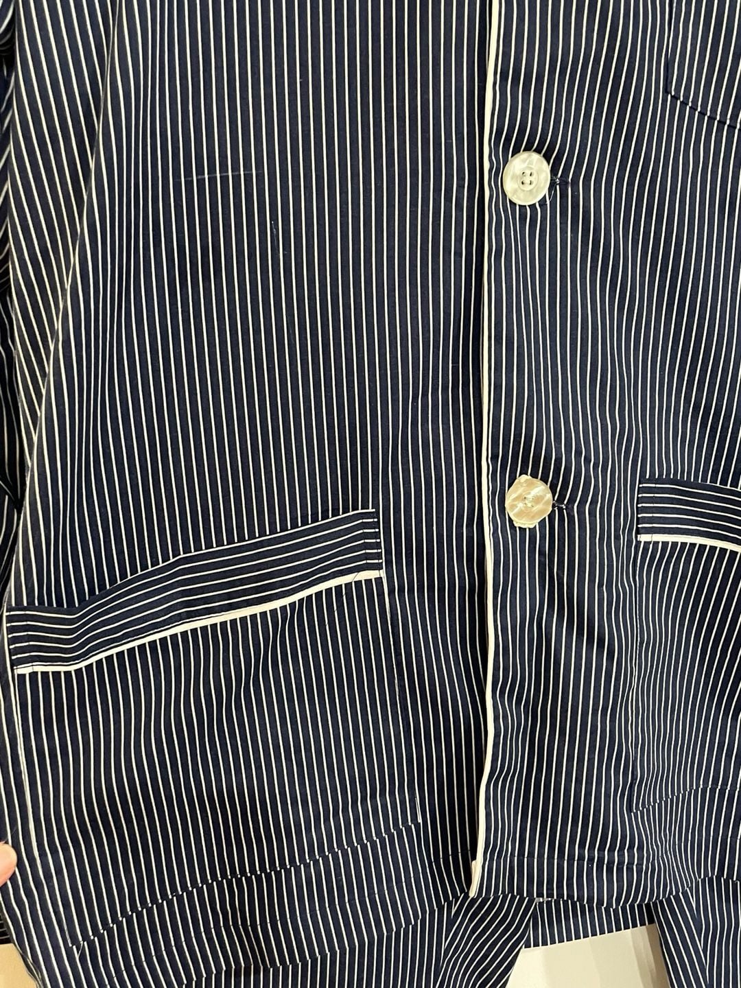 Christian Dior Monsieur Pajama Set Size Medium Blue White Pinstripe 5