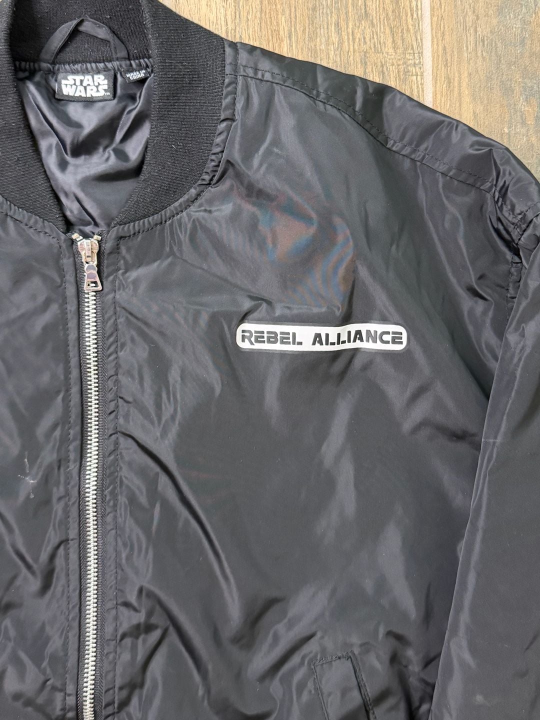 Men’s Star Wars Rebel Alliance Bomber Jacket Size M Black X-Wing Squadron Gift 4