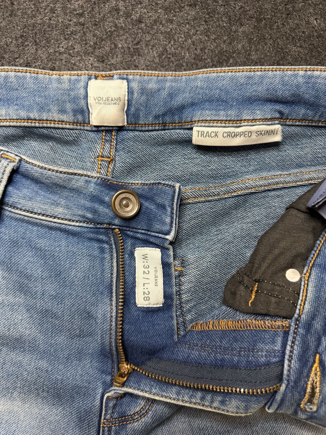 Voi Jeans Track Cropped Skinny Jeans 32x28 Light Wash 3