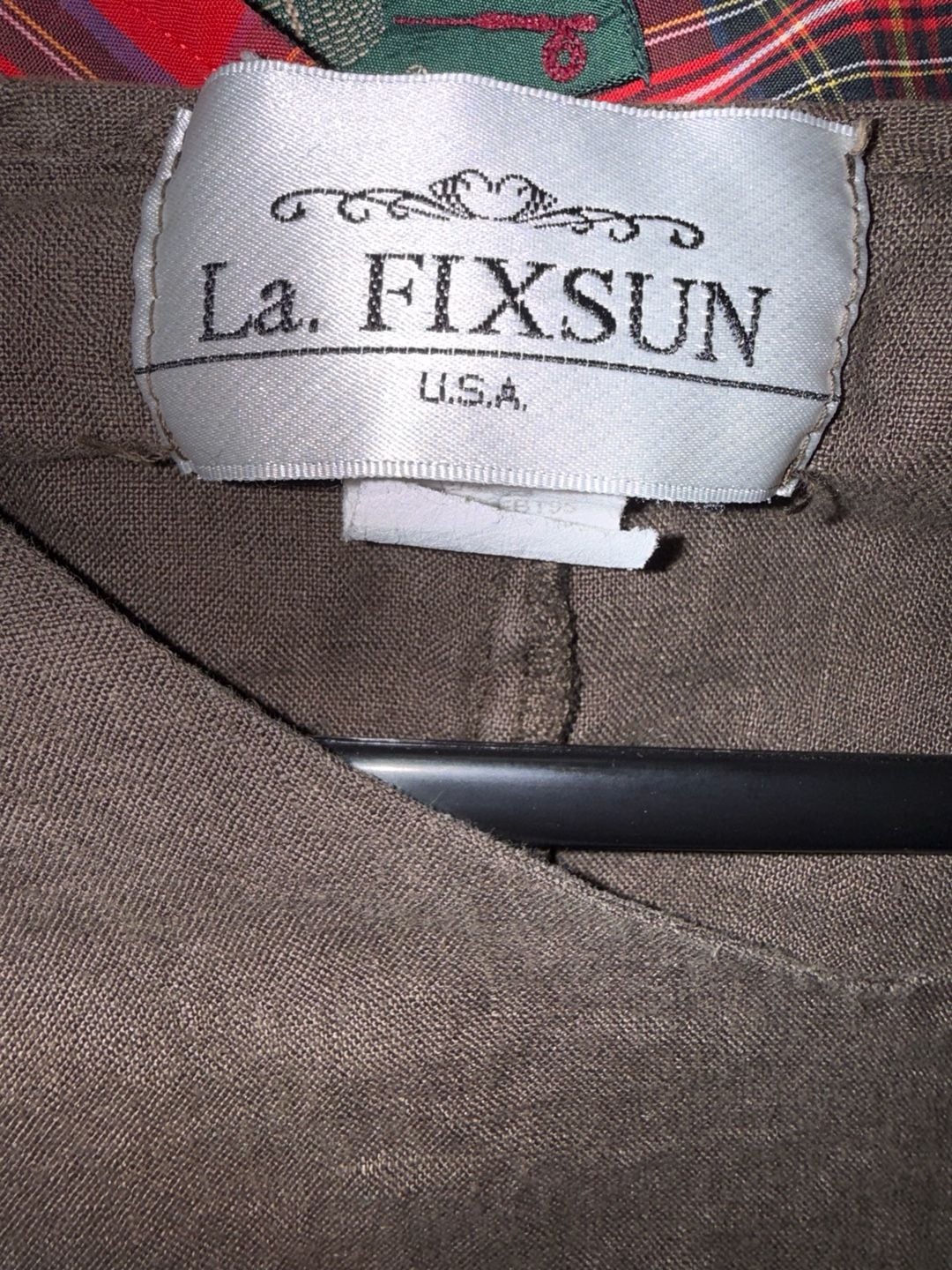 La Fixsun Linen Top Size M Brown V-Neck Blouse 4