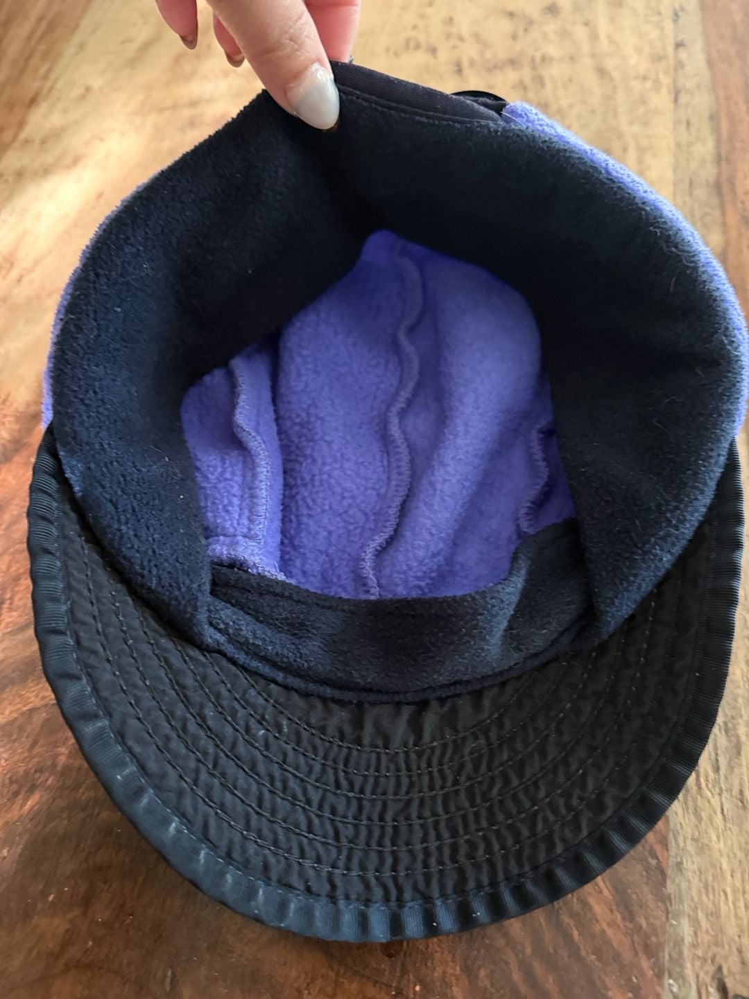 Patagonia Synchilla Duckbill Hat Size L Purple Green Fleece Cap Vintage 8