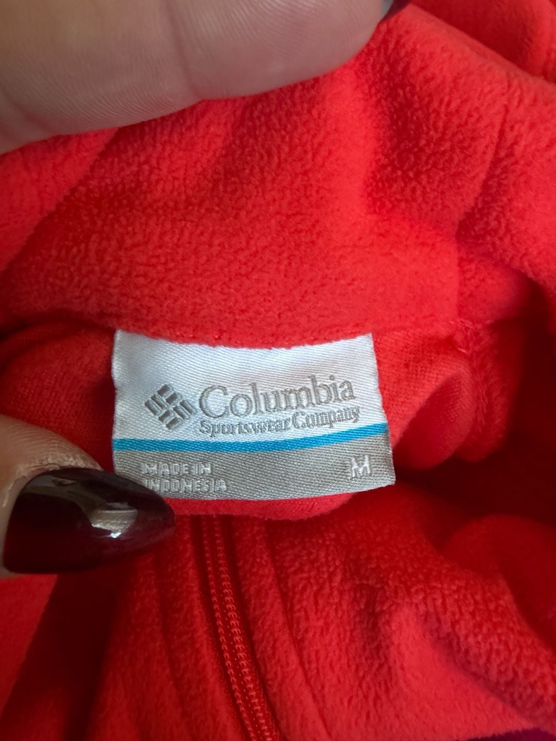 Columbia Fleece Pullover Size M Red 1/4 Zip Sweatshirt 3