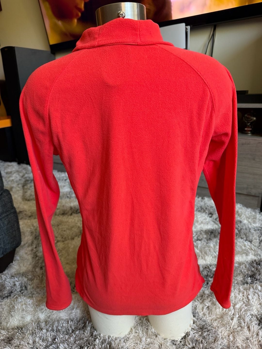 Columbia Fleece Pullover Size M Red 1/4 Zip Sweatshirt 4