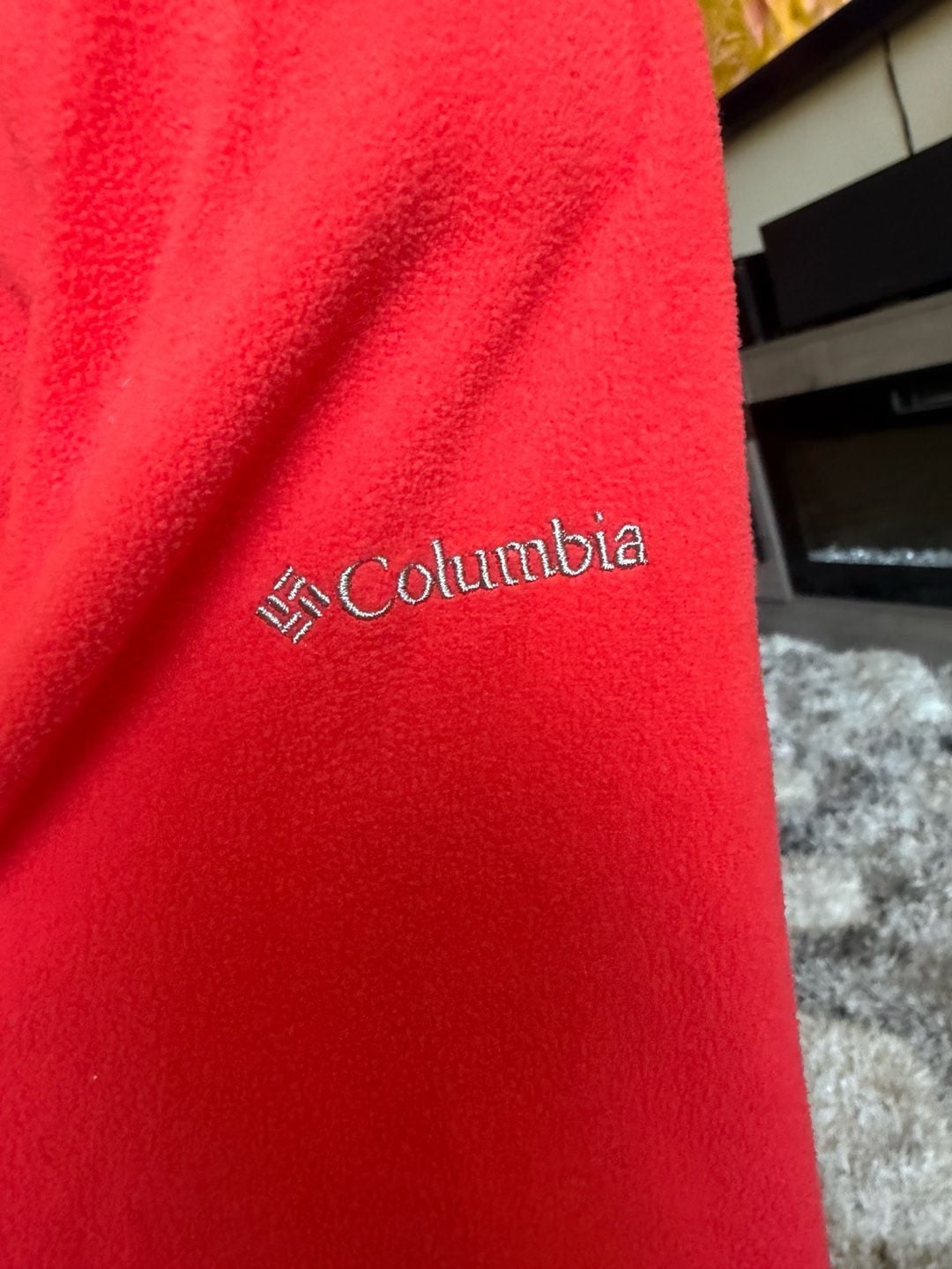 Columbia Fleece Pullover Size M Red 1/4 Zip Sweatshirt 5