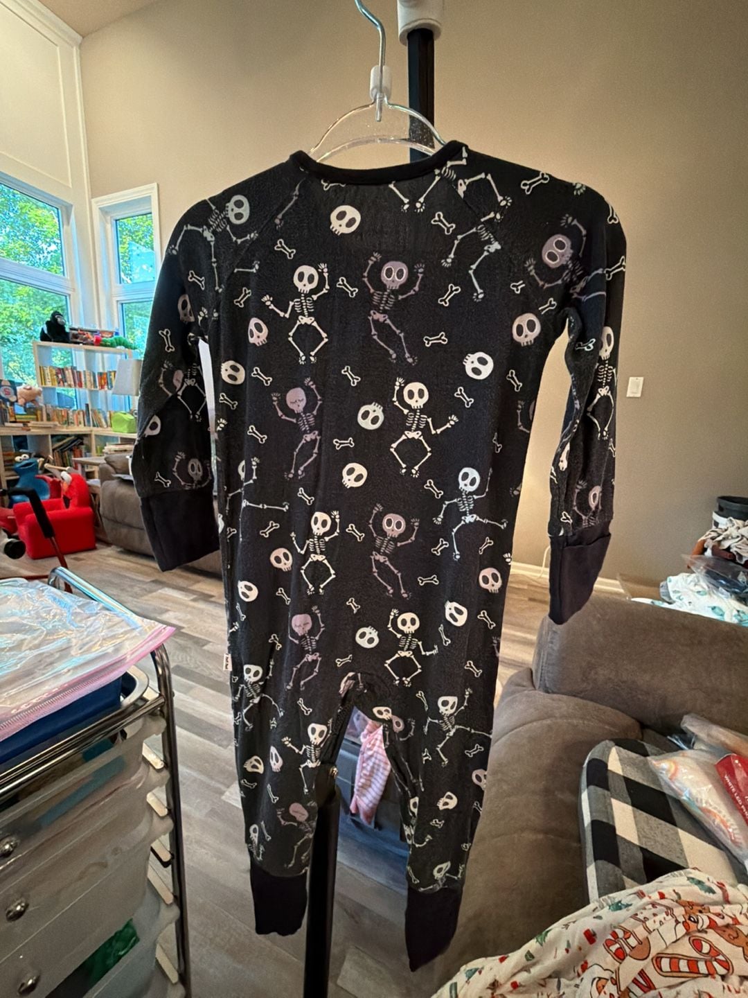 Little Sleepies Skeleton Zippy Size 3-6 Months Black Dancing Skeletons 4