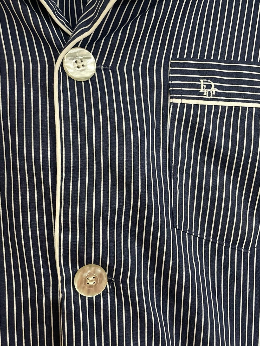 Christian Dior Monsieur Pajama Set Size Medium Blue White Pinstripe 2