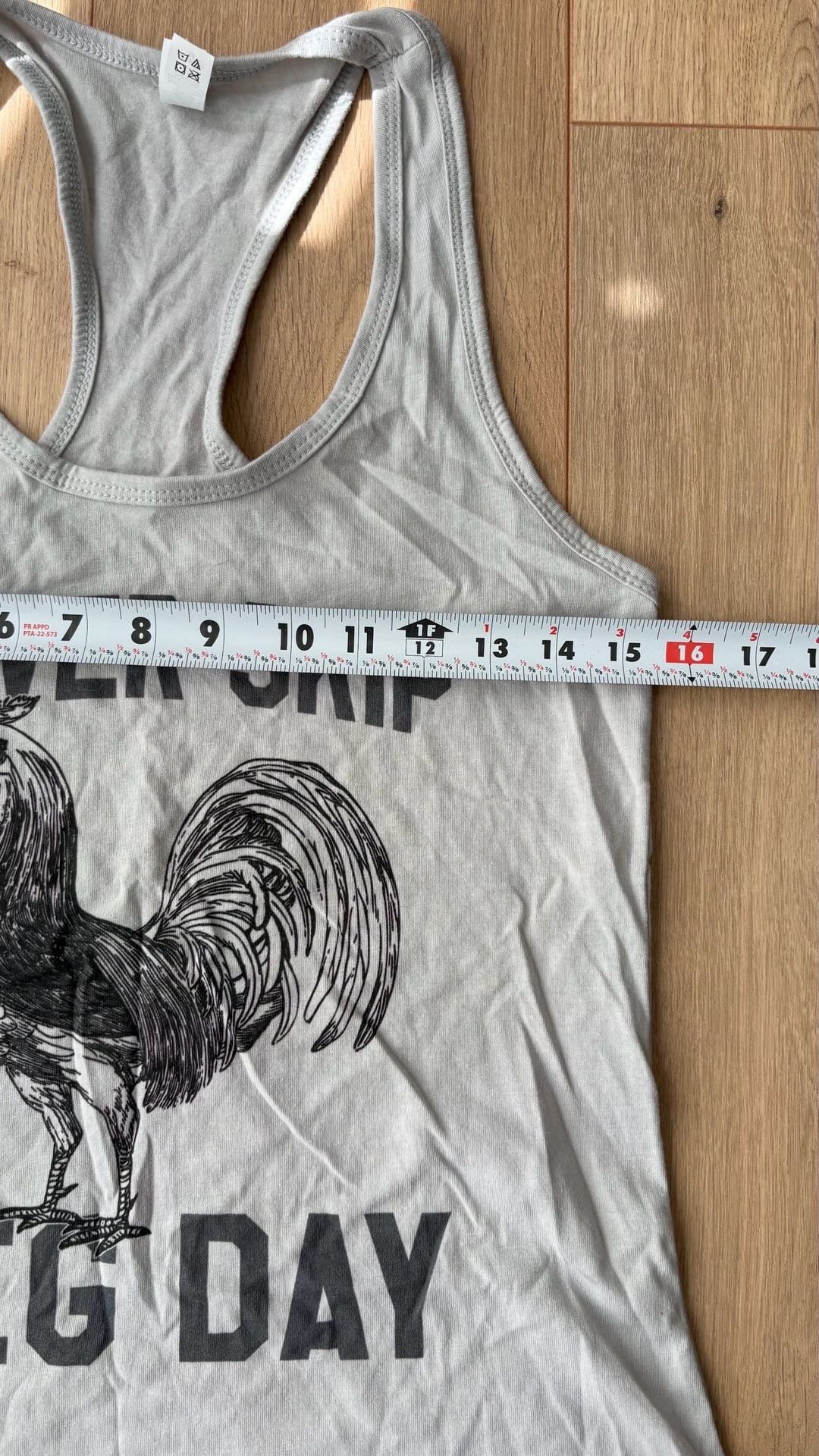 Next Level Never Skip Leg Day Size M Tank Top Gray Rooster Workout 4