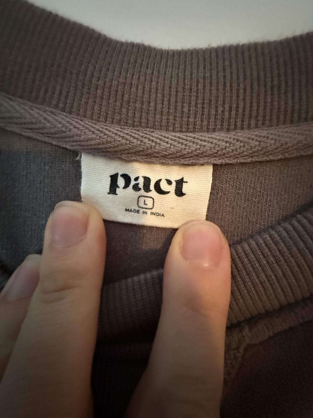Pact Velour Sweatshirt Size L Brown Organic Cotton 4