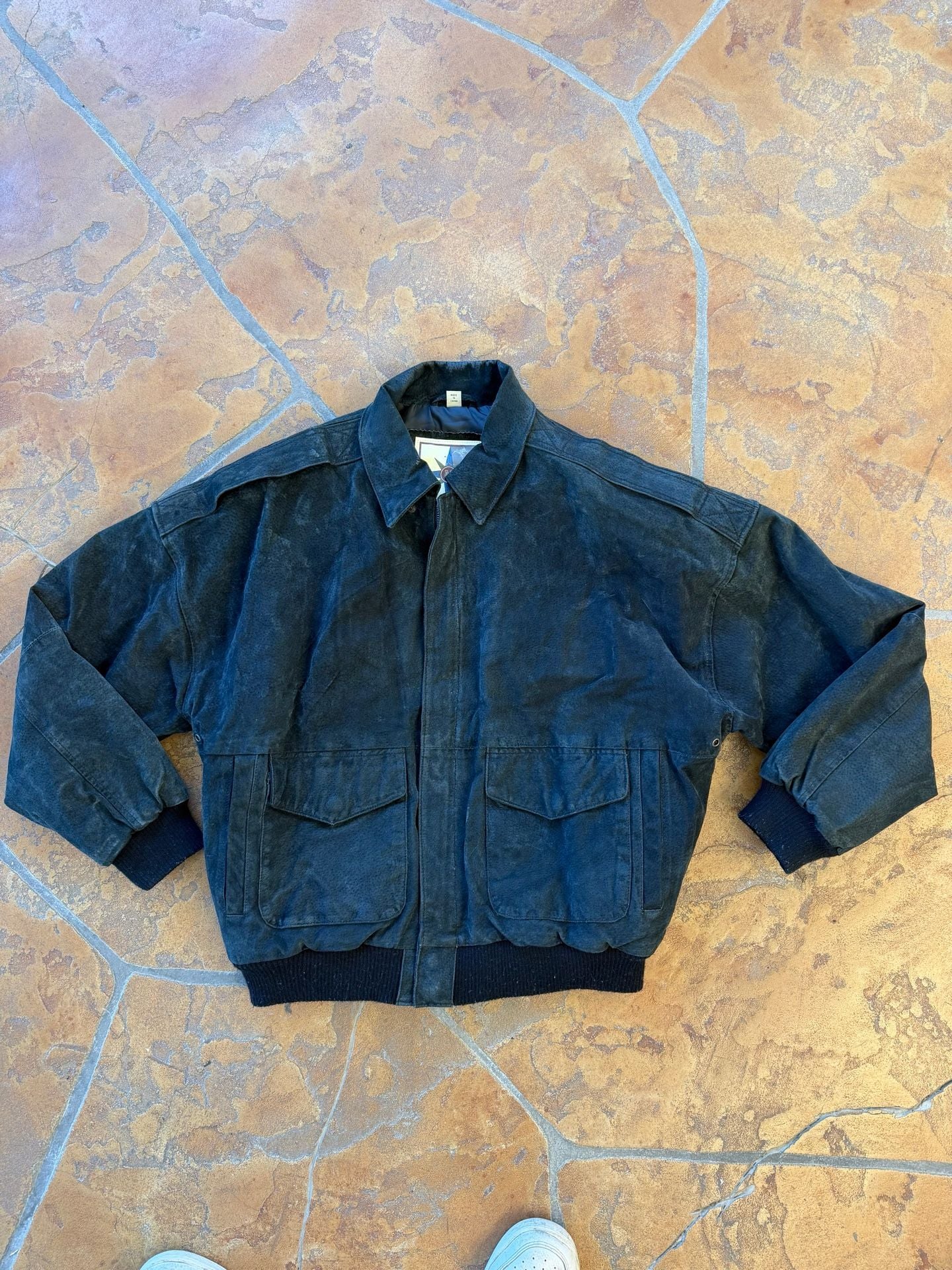 Middlebrook Park Suede Leather Bomber Jacket Size M Black Flight 2