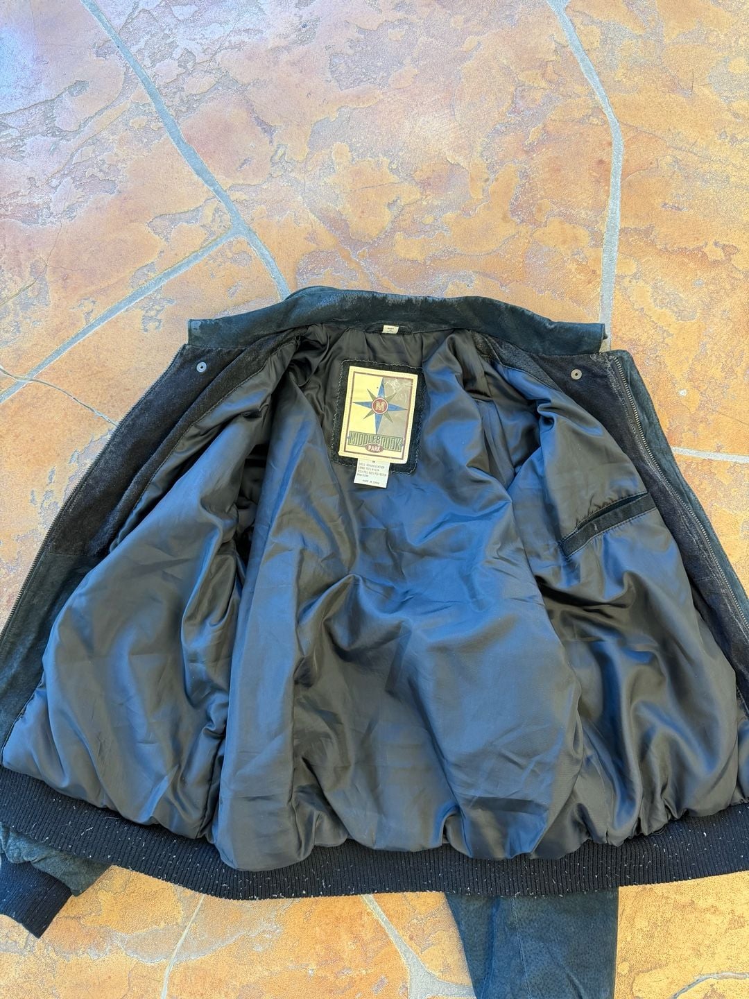 Middlebrook Park Suede Leather Bomber Jacket Size M Black Flight 4