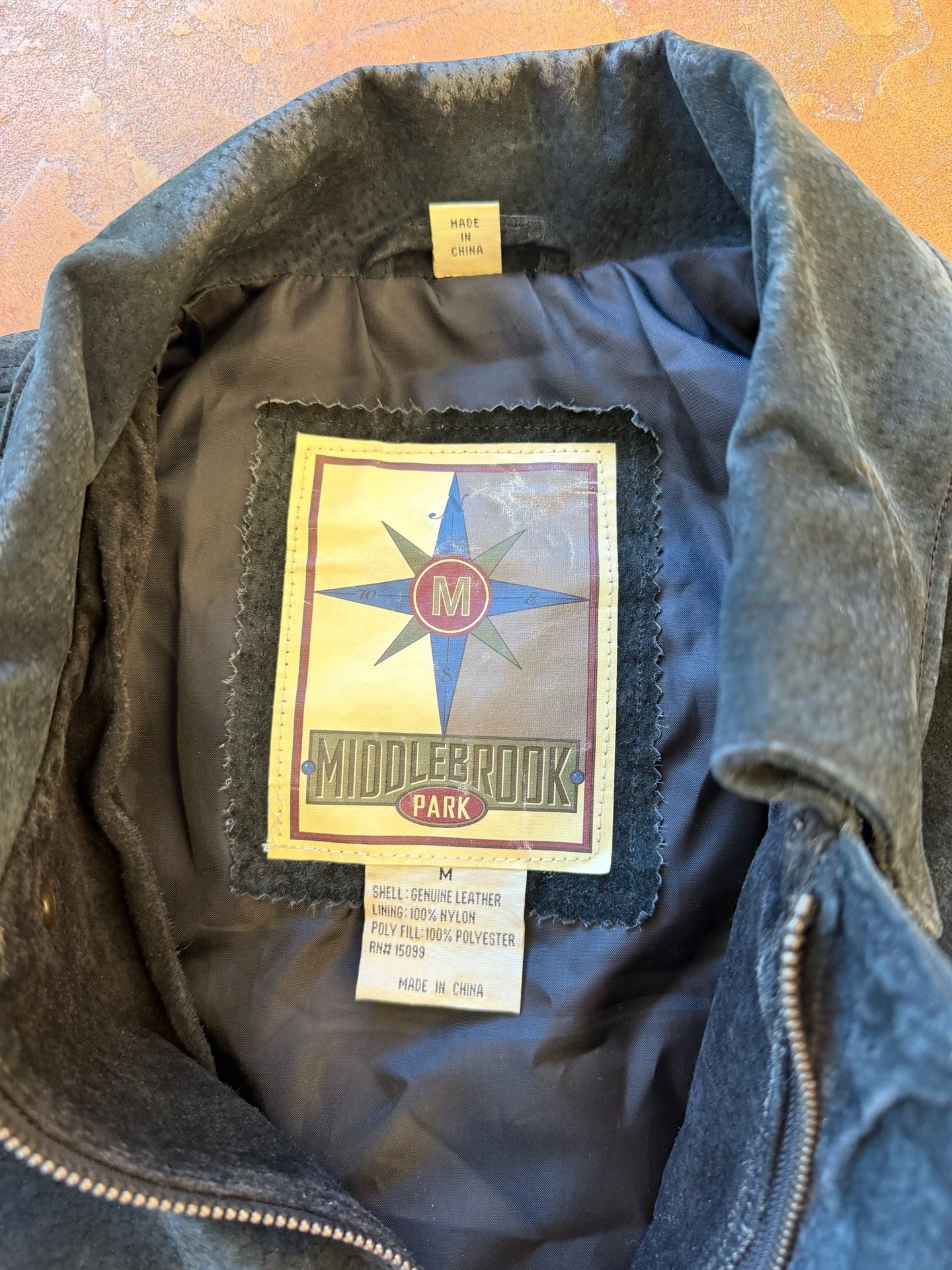 Middlebrook Park Suede Leather Bomber Jacket Size M Black Flight 5