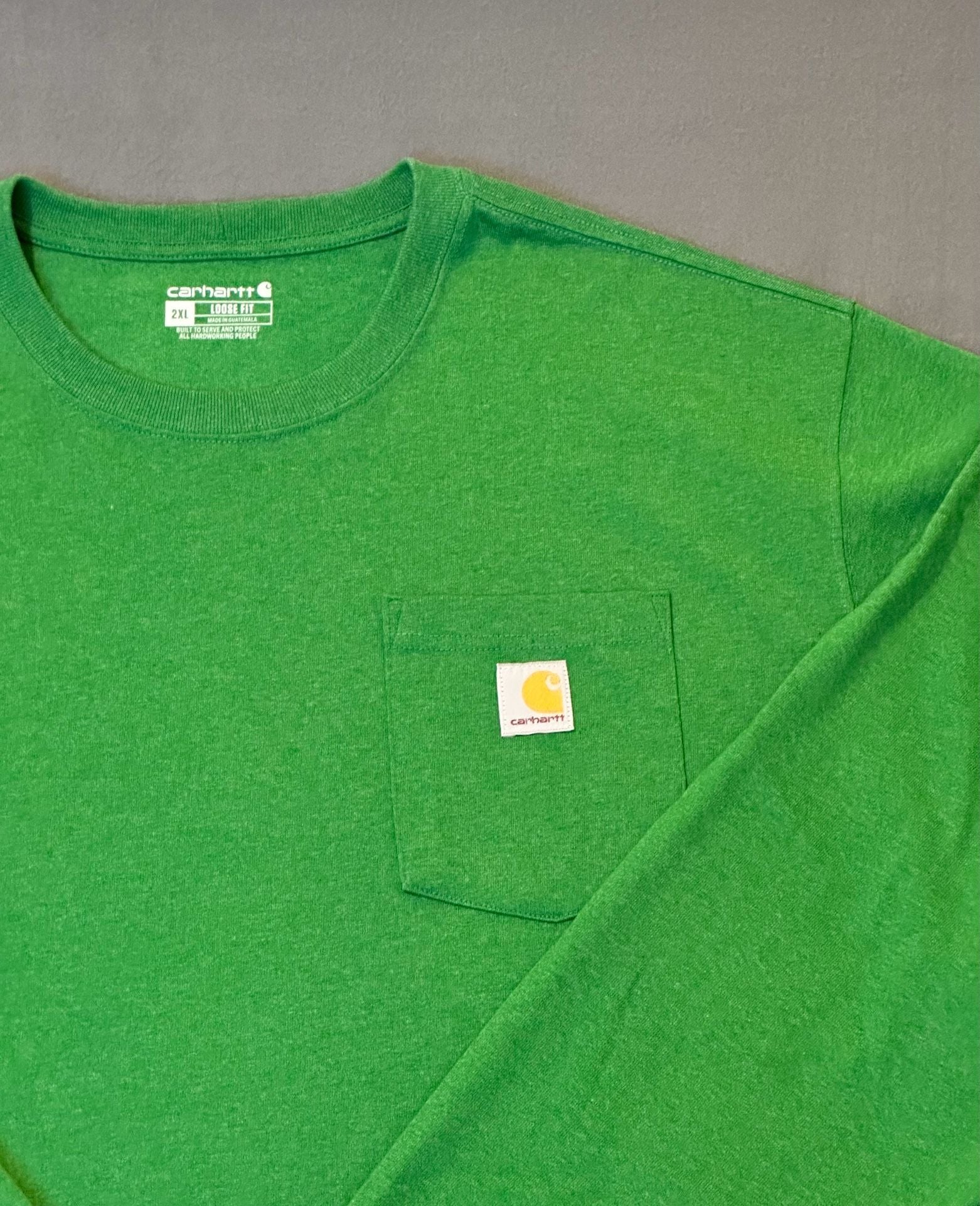 Carhartt Loose Fit Long Sleeve Pocket T-Shirt Size 2XL Green 4