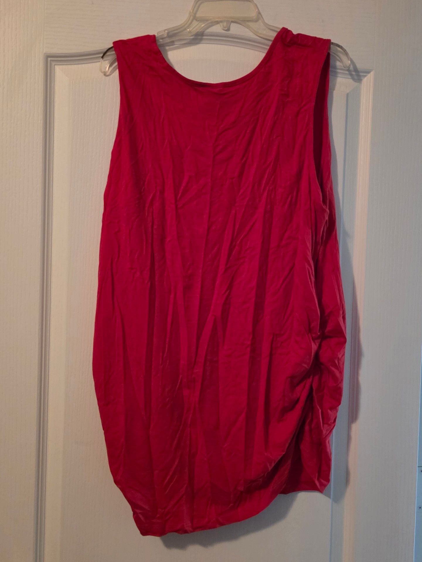 Sass & Sassy Tank Top Size 3X Red Cotton Spandex Sleeveless Shirt 3