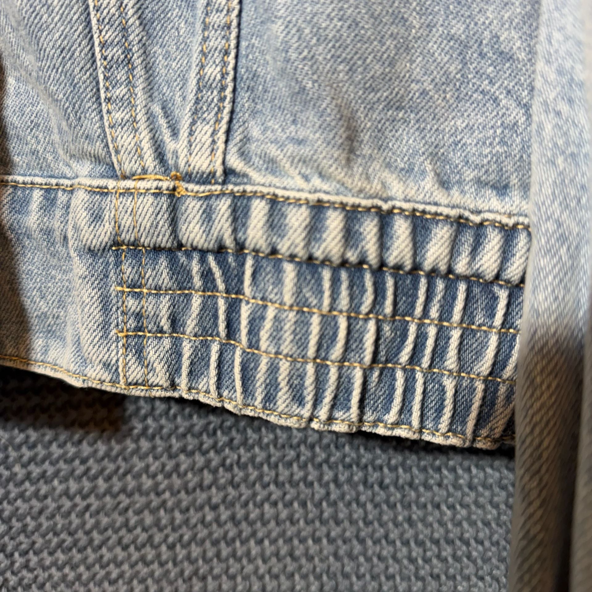 BlankNYC Denim Jacket Size M Cropped Blue Cotton Distressed 4