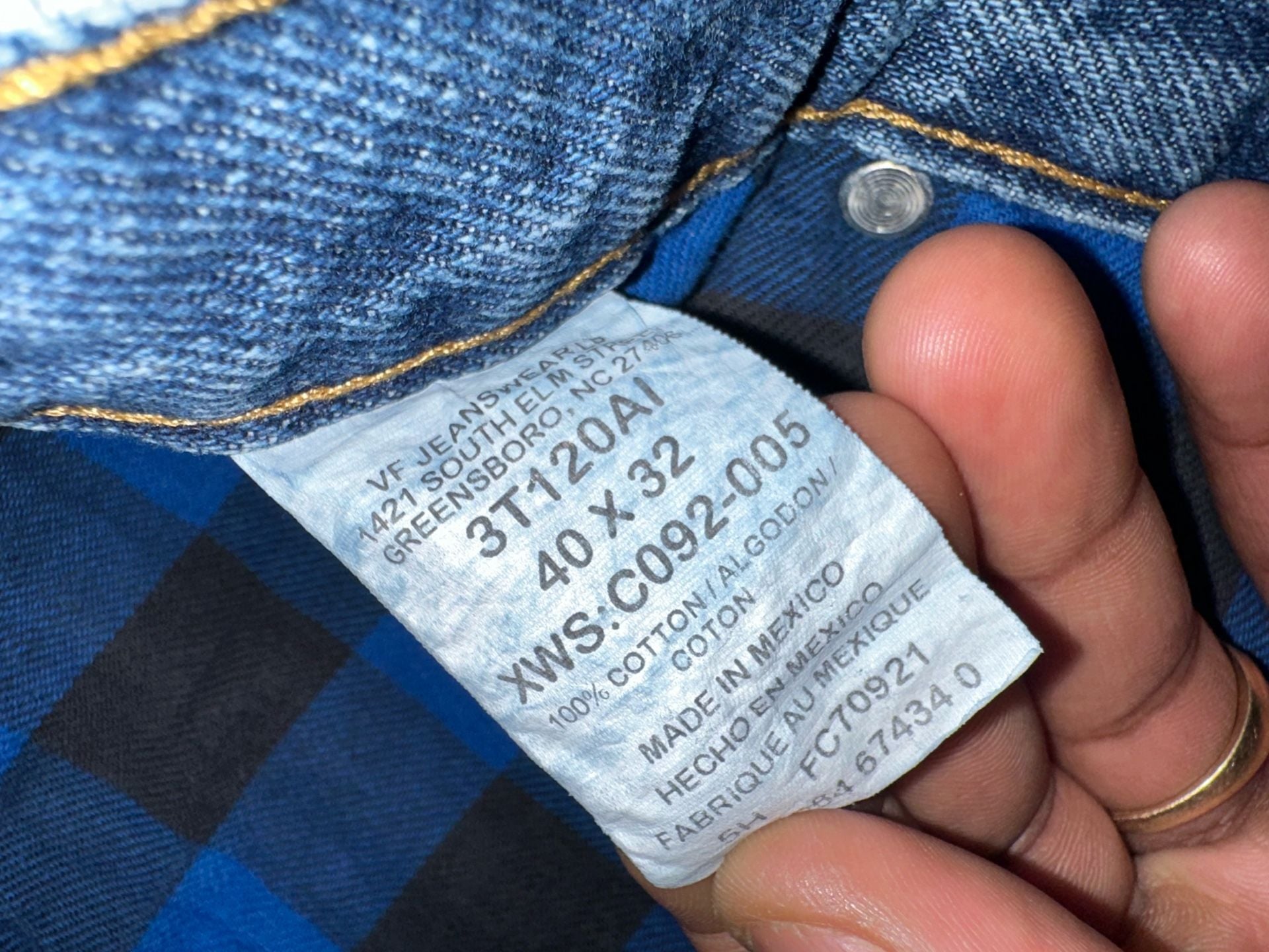 C.E. Schmidt Workwear Flannel Lined Jeans Size 40x32 Blue Denim 3