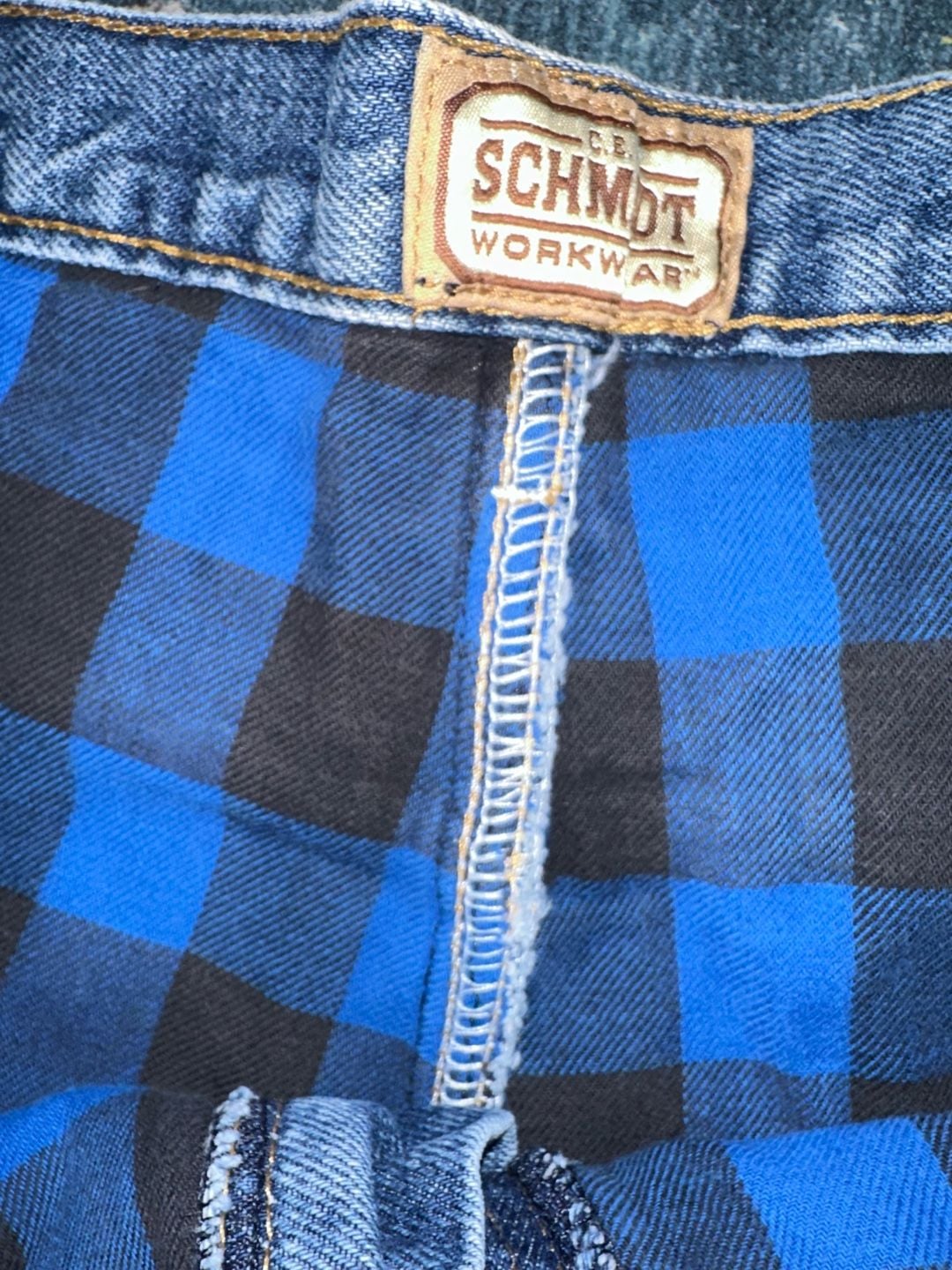 C.E. Schmidt Workwear Flannel Lined Jeans Size 40x32 Blue Denim 4