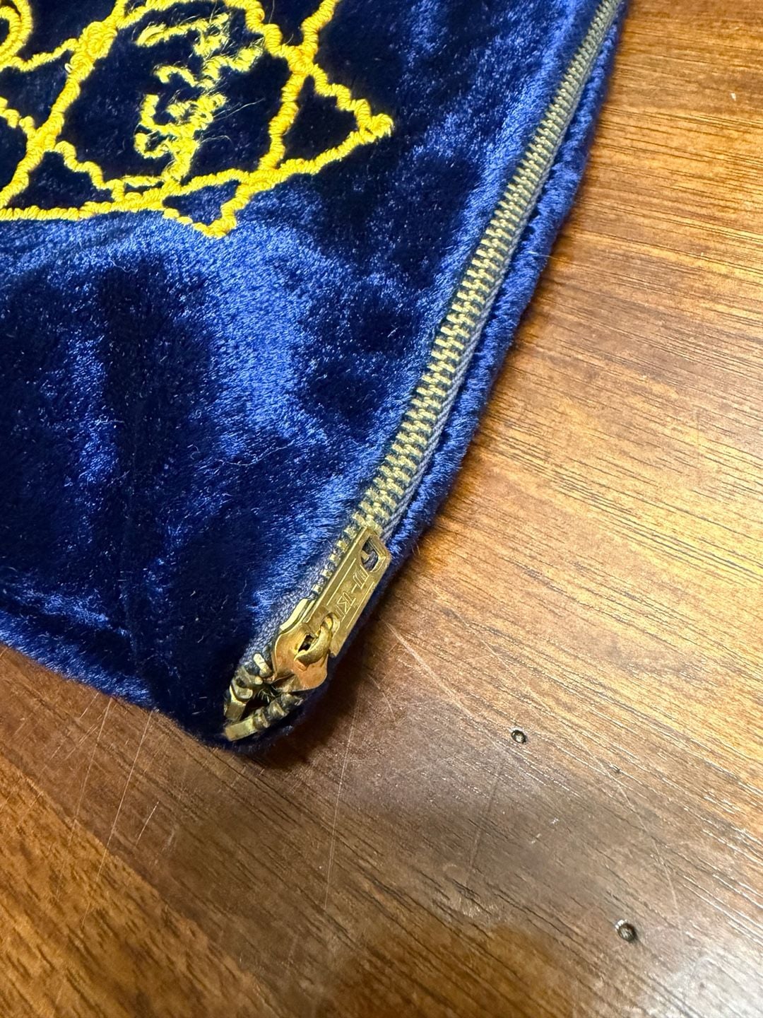 Vintage Velvet Tallis Bag Blue Gold Star Of David Zippered Pouch 7