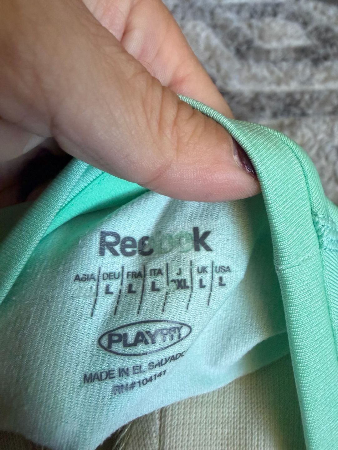 Reebok PlayDry Long Sleeve Athletic Shirt Size L Mint Green 3